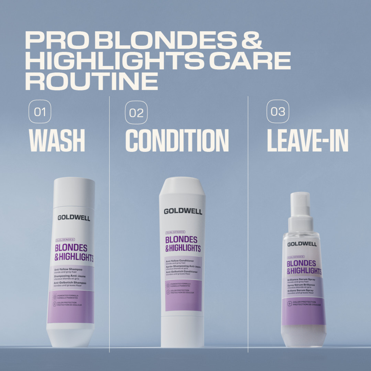 Goldwell. Anti-Yellow And Grey Shampoo Blondes & Highlights Dualsenses - 1000 ml
