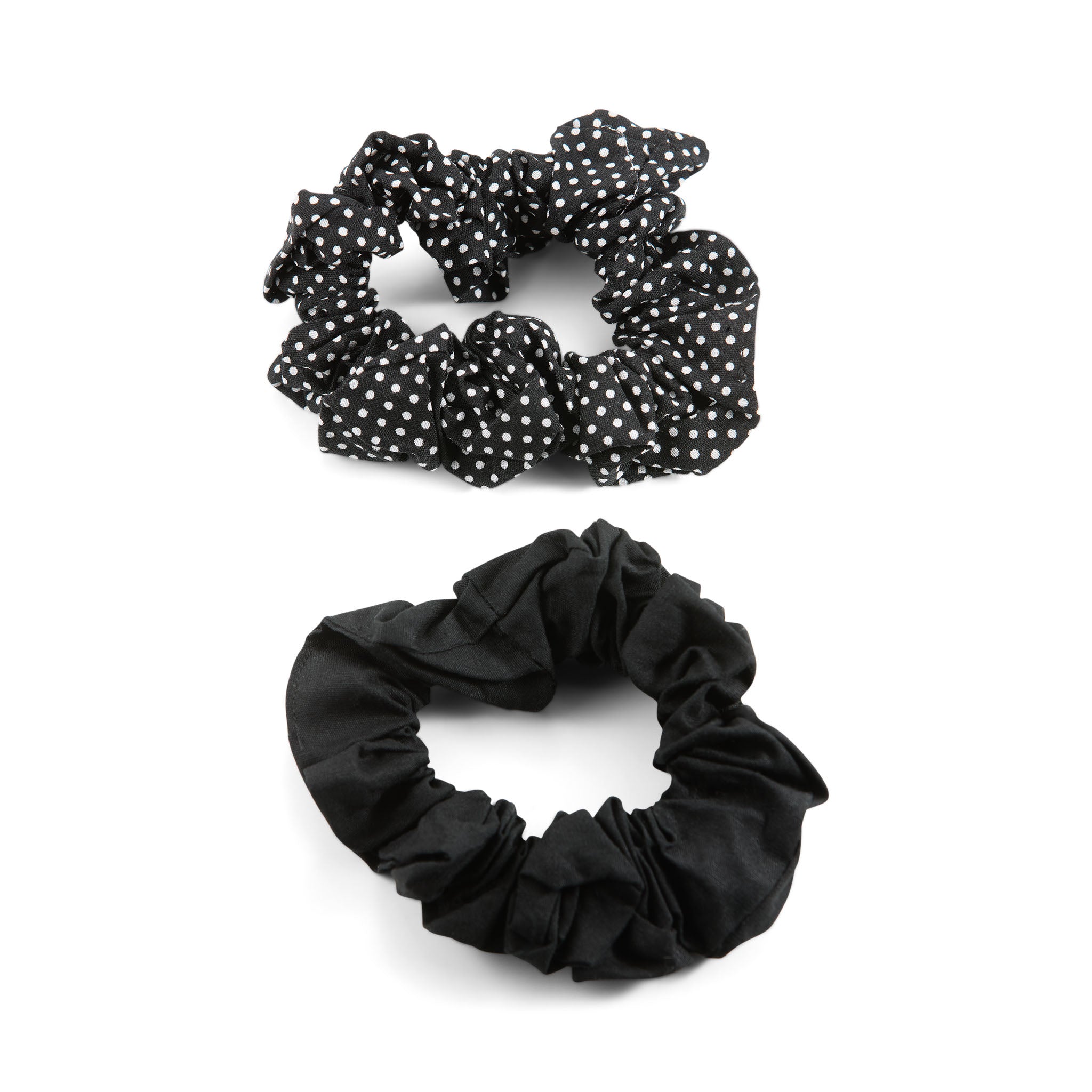 Concept C. Duo Mini Chouchou en Polyester - Petits Pois Noir