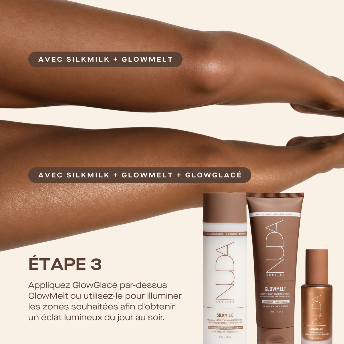 Nuda. Coffret Radiance Intégrale - Silkmilk, Glowmelt, Glowglacé et Pinceau