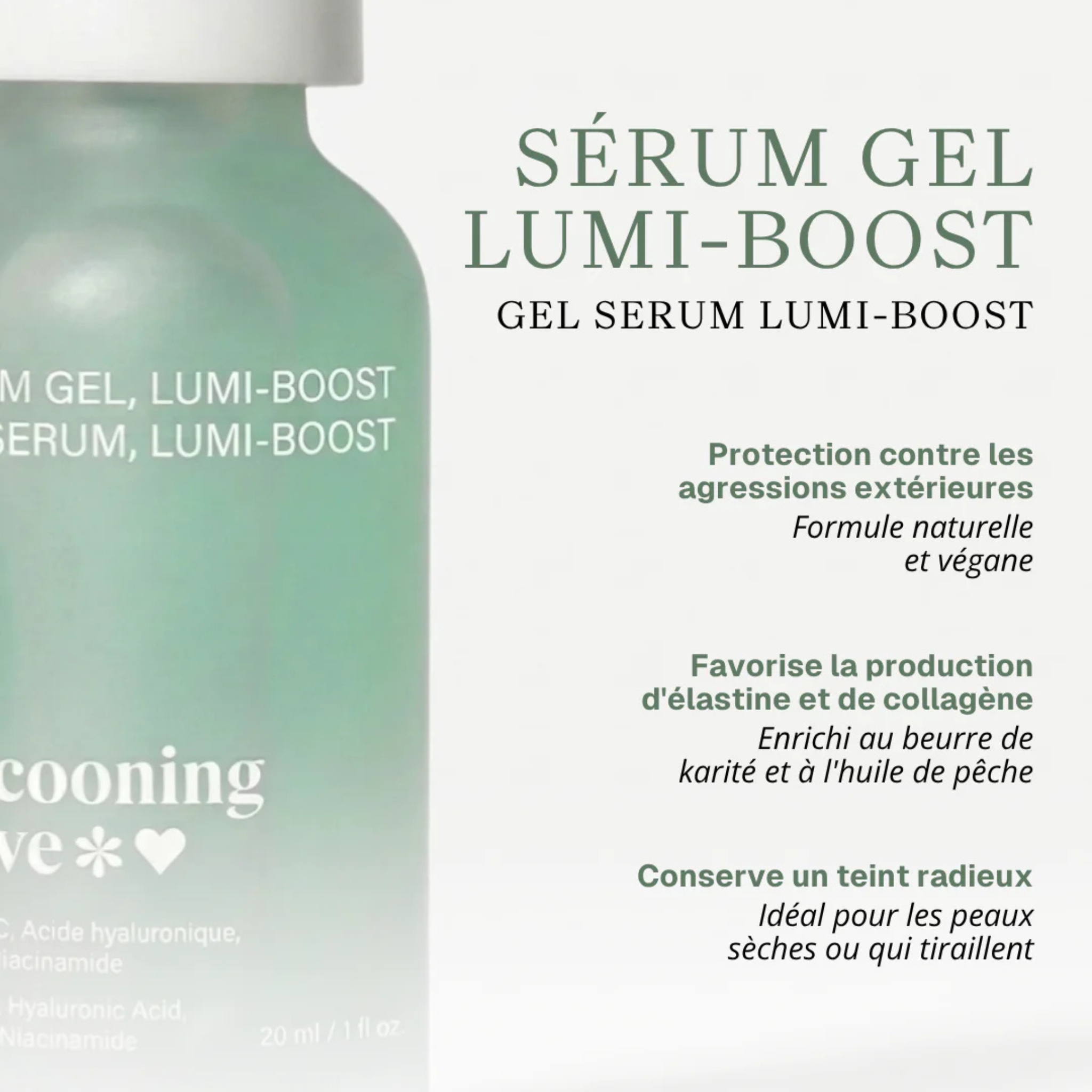 Cocooning Love. Lumi Boost Vitamin C and Hyaluronic Acid Serum Gel - 30 ml