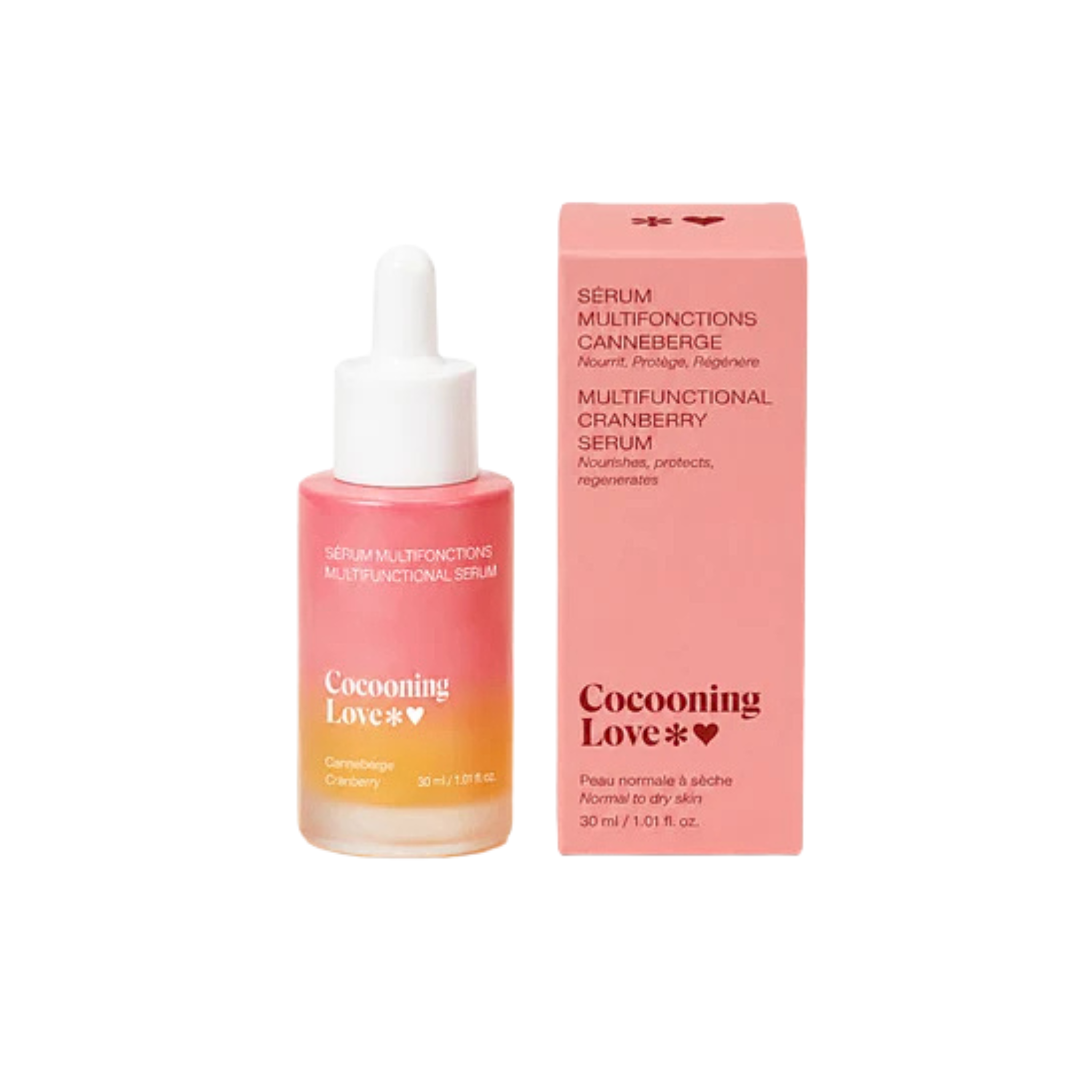 Cocooning Love. Sérum Visage Peaux Normales à Sèches Canneberge - 30 ml