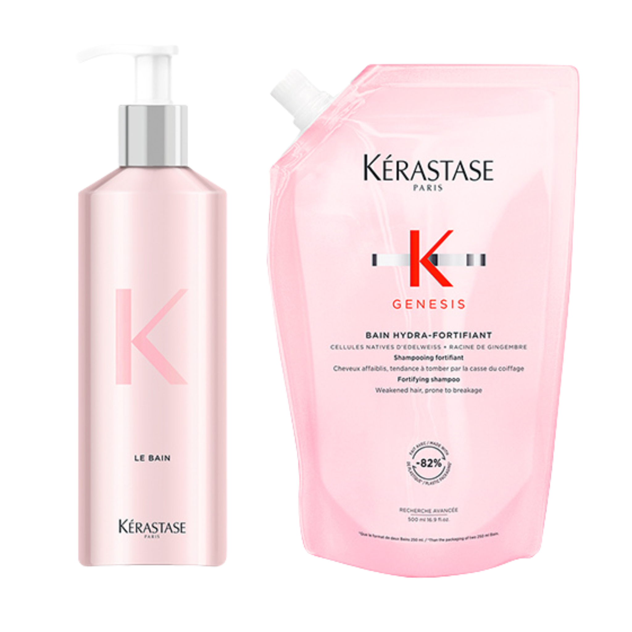 Kérastase. Genesis Duo Recharge de Shampoing Bain Hydra-Fortifiant + Bouteille Réutilisable