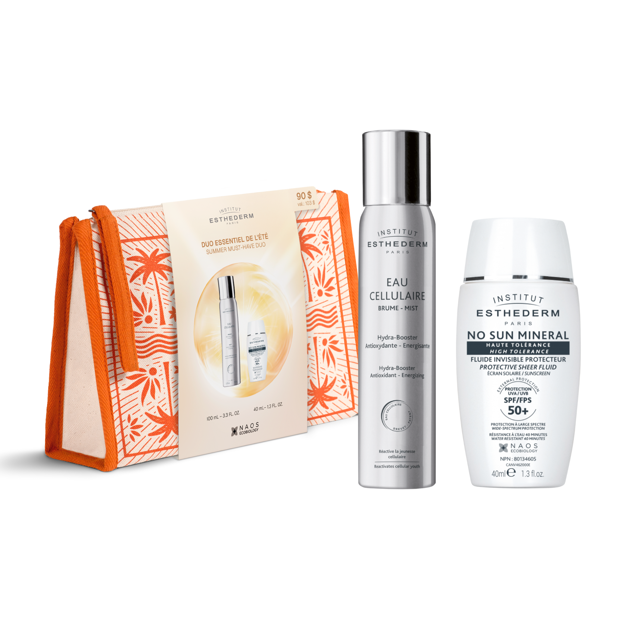 Esthederm. Summer Must-Have Duo - No Sun & Eau Cellulaire Mist
