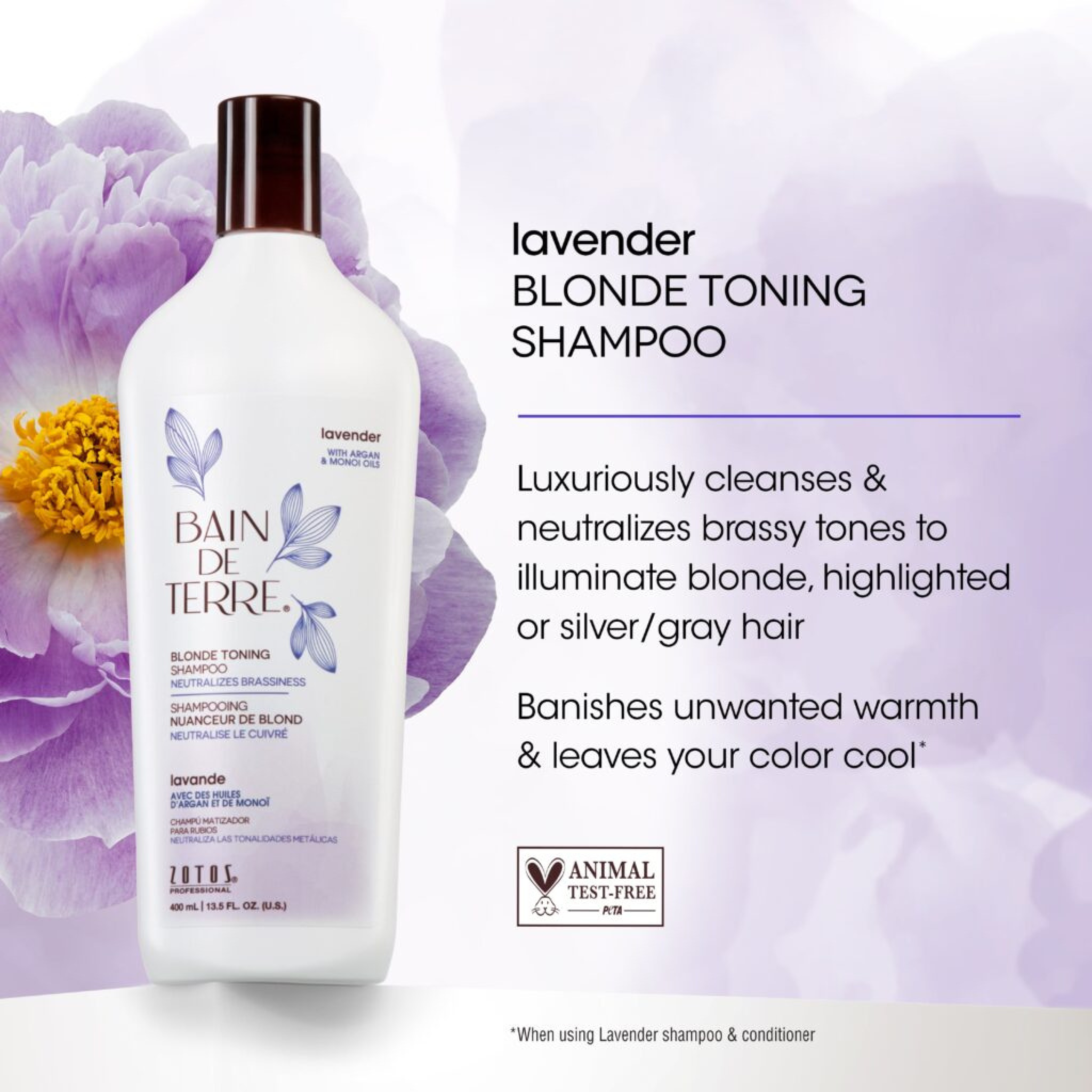 Bain De Terre. Lavender Blonde Toning Shampoo - 400 ml