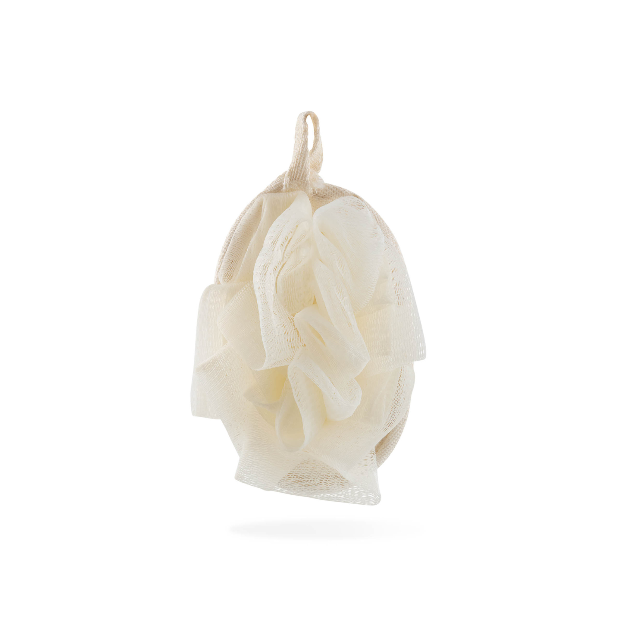 Concept C. 2-in-1 Bath Accessory - Powder Puff and Exfoliating Sponge - Beige