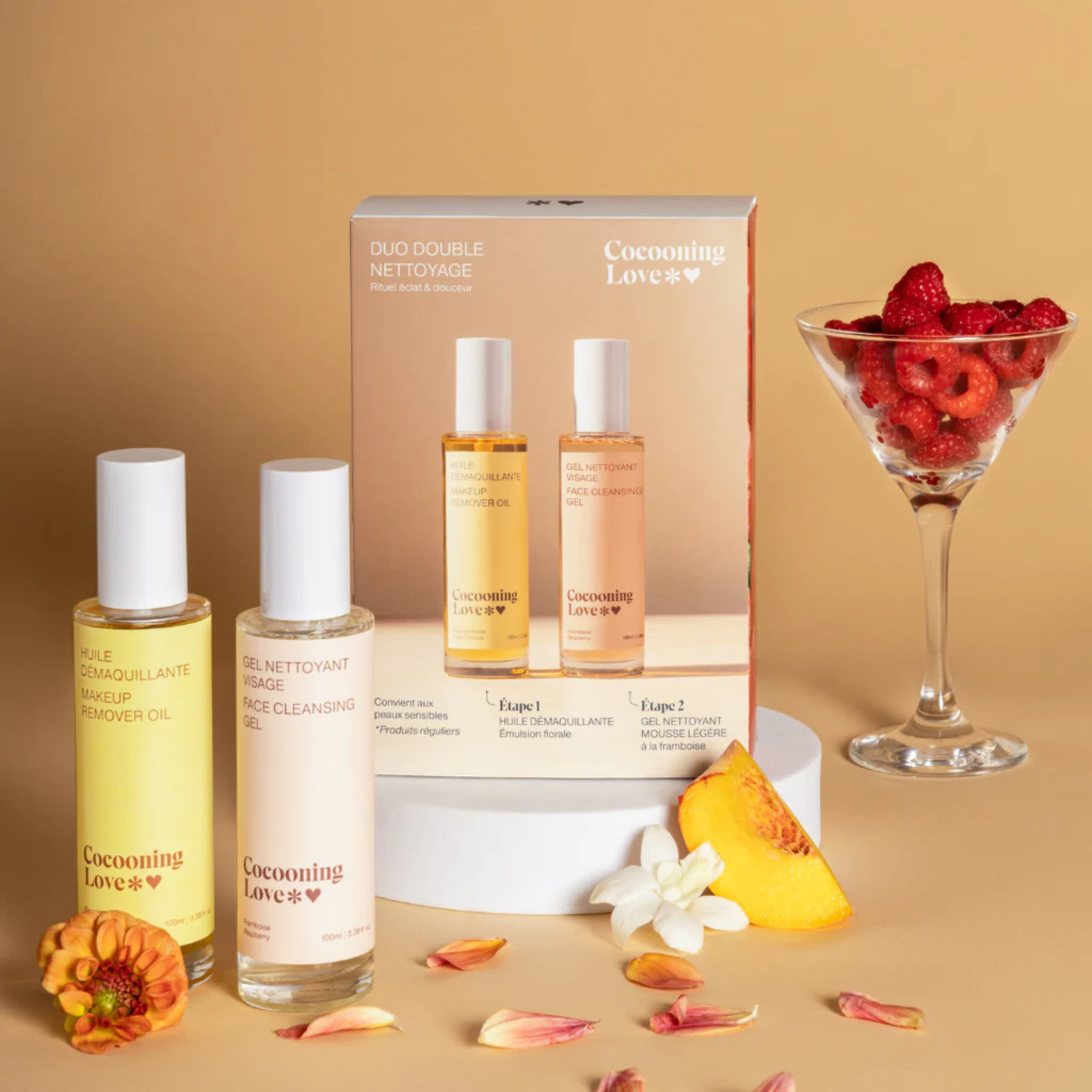 Cocooning Love. Duo Nettoyant Visage - Huile et Gel