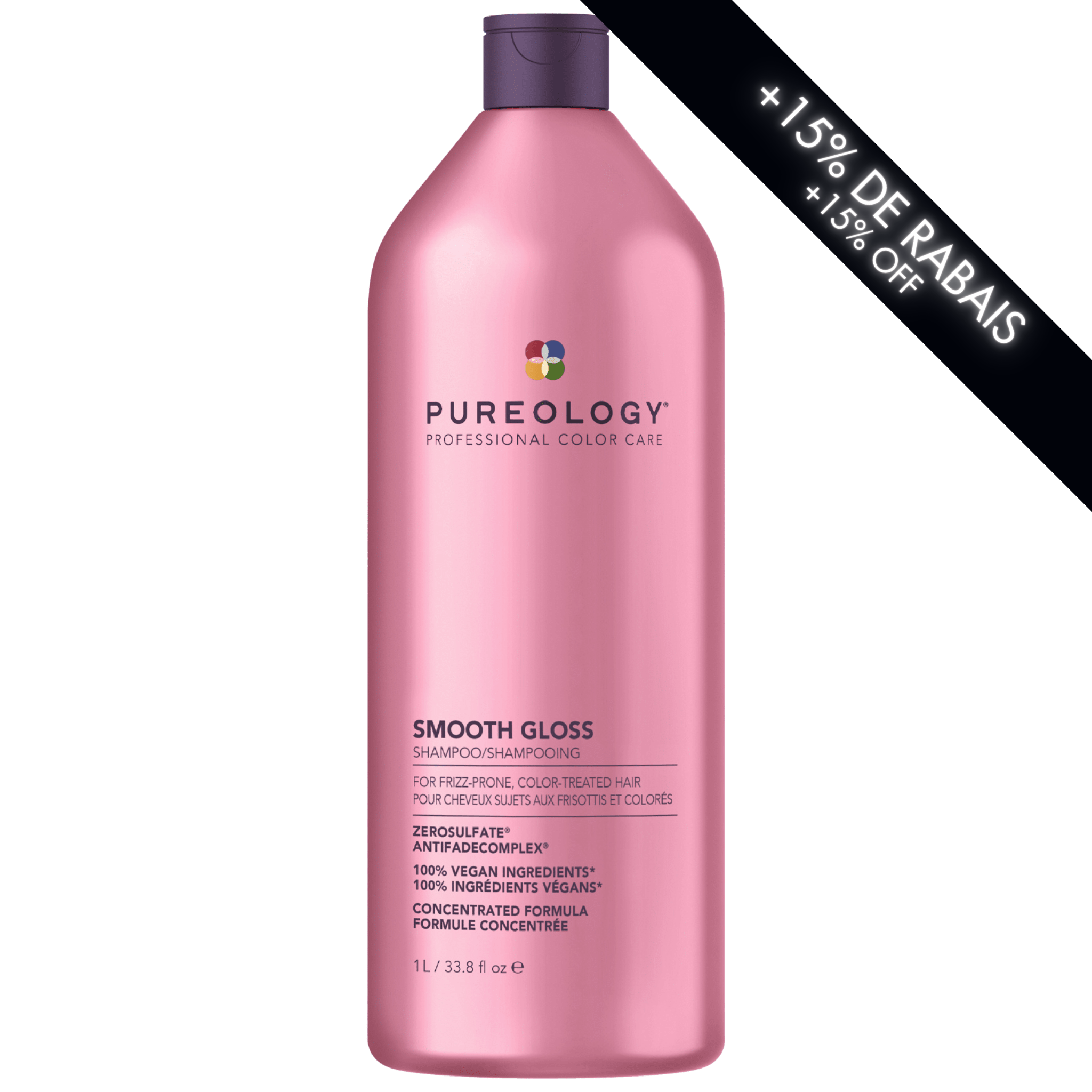 Pureology. Shampoing Anti-Frisottis Smooth Gloss - 1000 ml