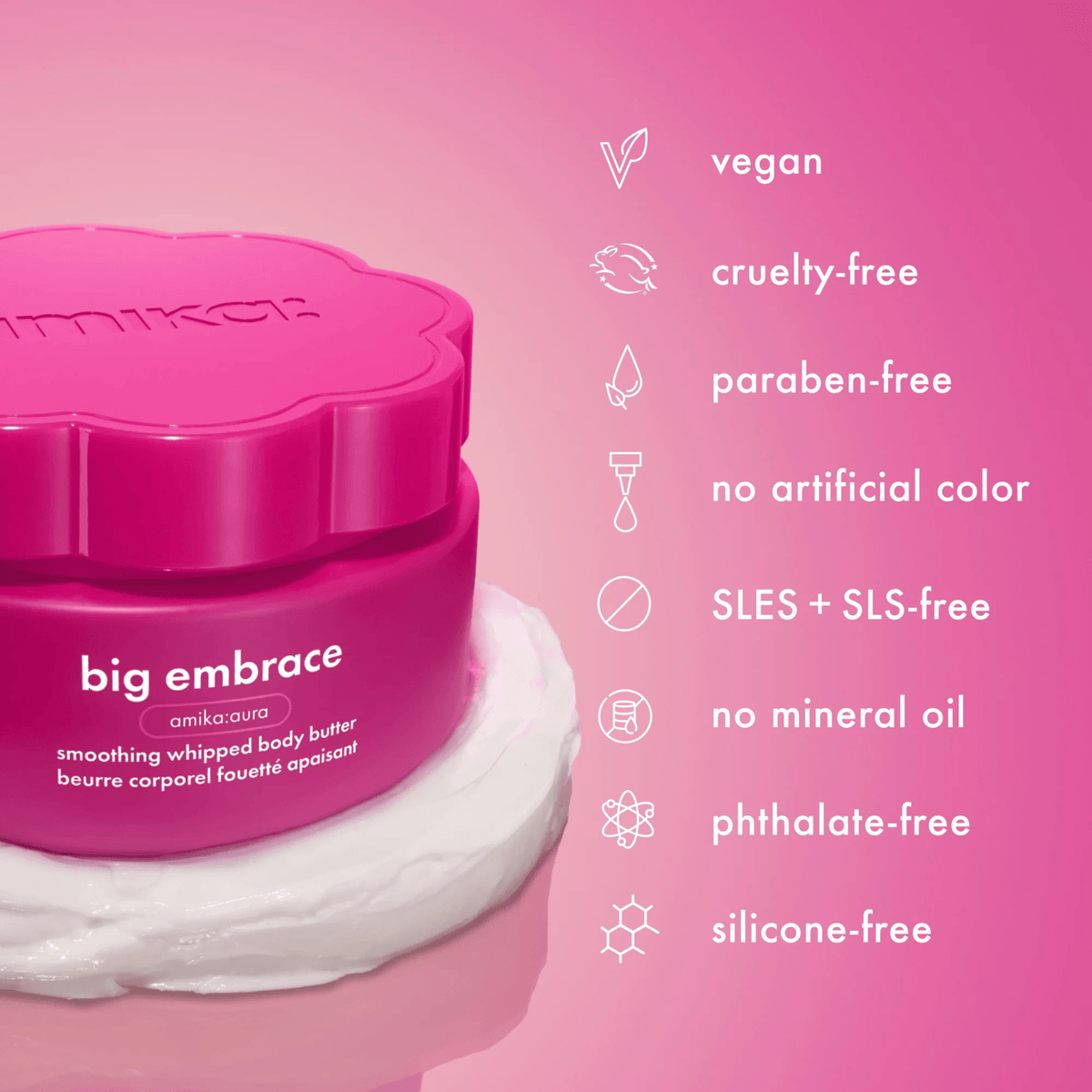 Amika. Beurre Corporel Fouetté Apaisant Big Embrace - 250 ml - Concept C. Shop