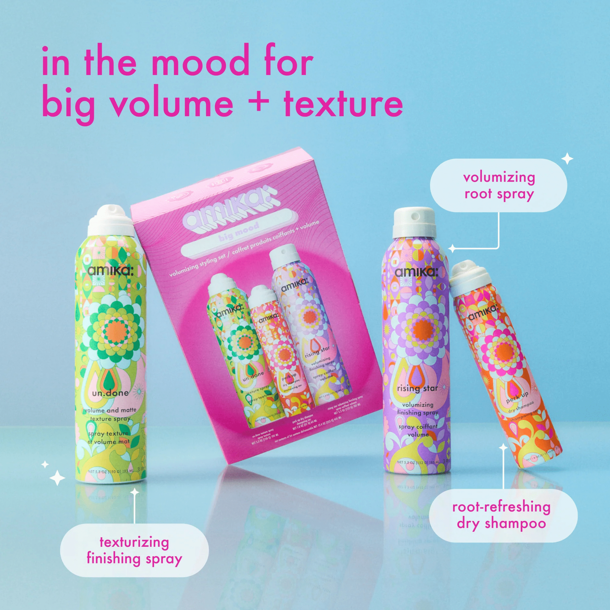 Amika. Coffret Des Fêtes Big Mood - Produits Coiffants et Volume - Concept C. Shop