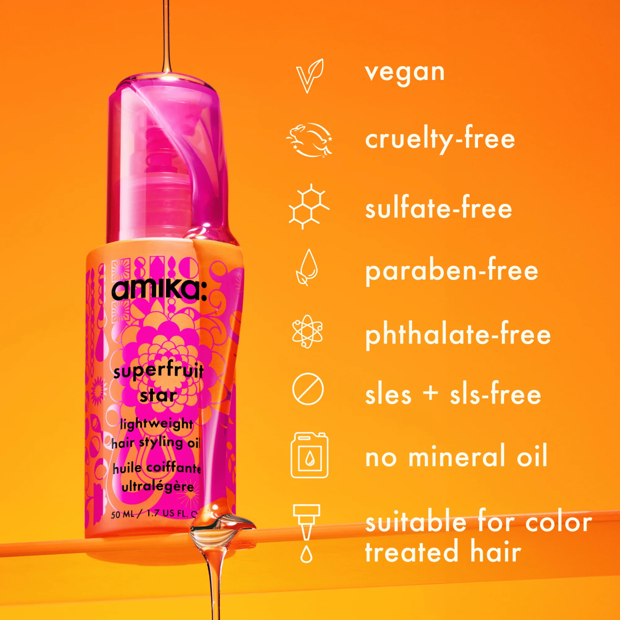 Amika. Huile Coiffante Ultra - Légère Superfruit Star - 20 ml - Concept C. Shop