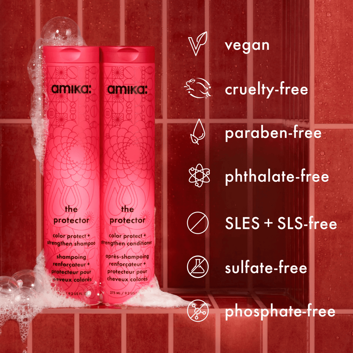 Amika. Revitalisant Renforçateur Et Protecteur Pour Cheveux Colorés The Protector - 275 ml - Concept C. Shop