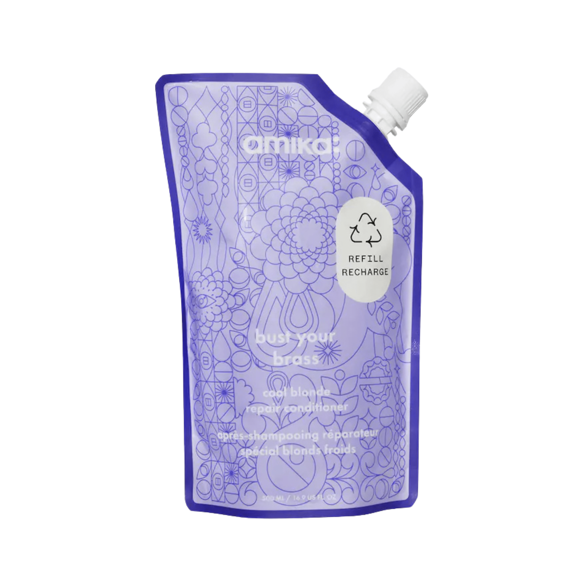 Amika. Revitalisant Réparateur Blonds Froids Bust Your Brass (recharge) - 500 ml - Concept C. Shop