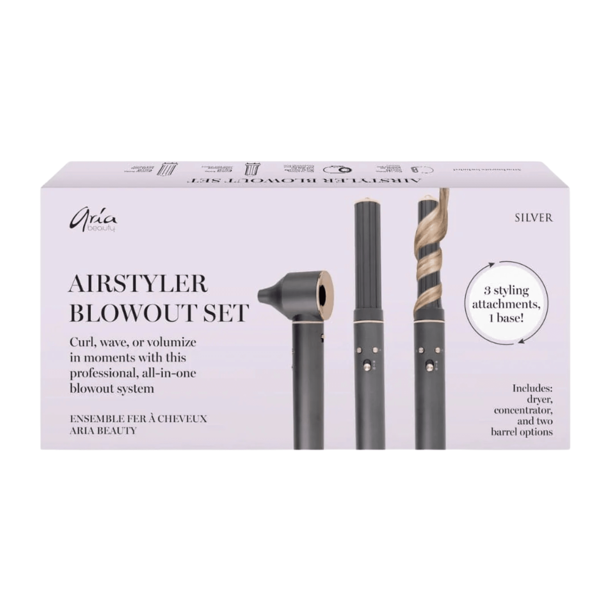 Aria Beauty. Outil Multi - Coiffant Airstyler - Argent - Concept C. Shop