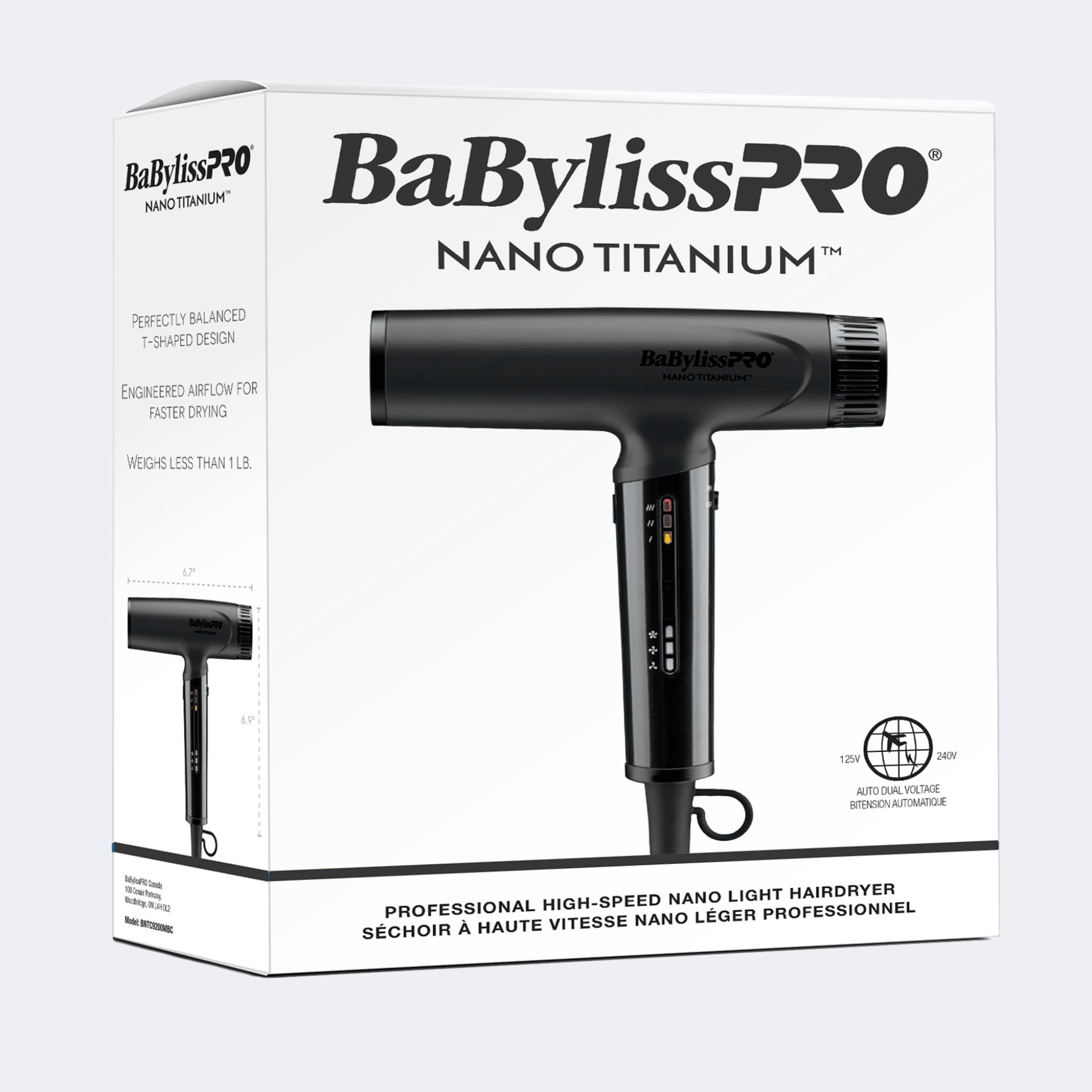 Babyliss. Séchoir À Haute Vitesse Nano Léger - Noir - Concept C. Shop