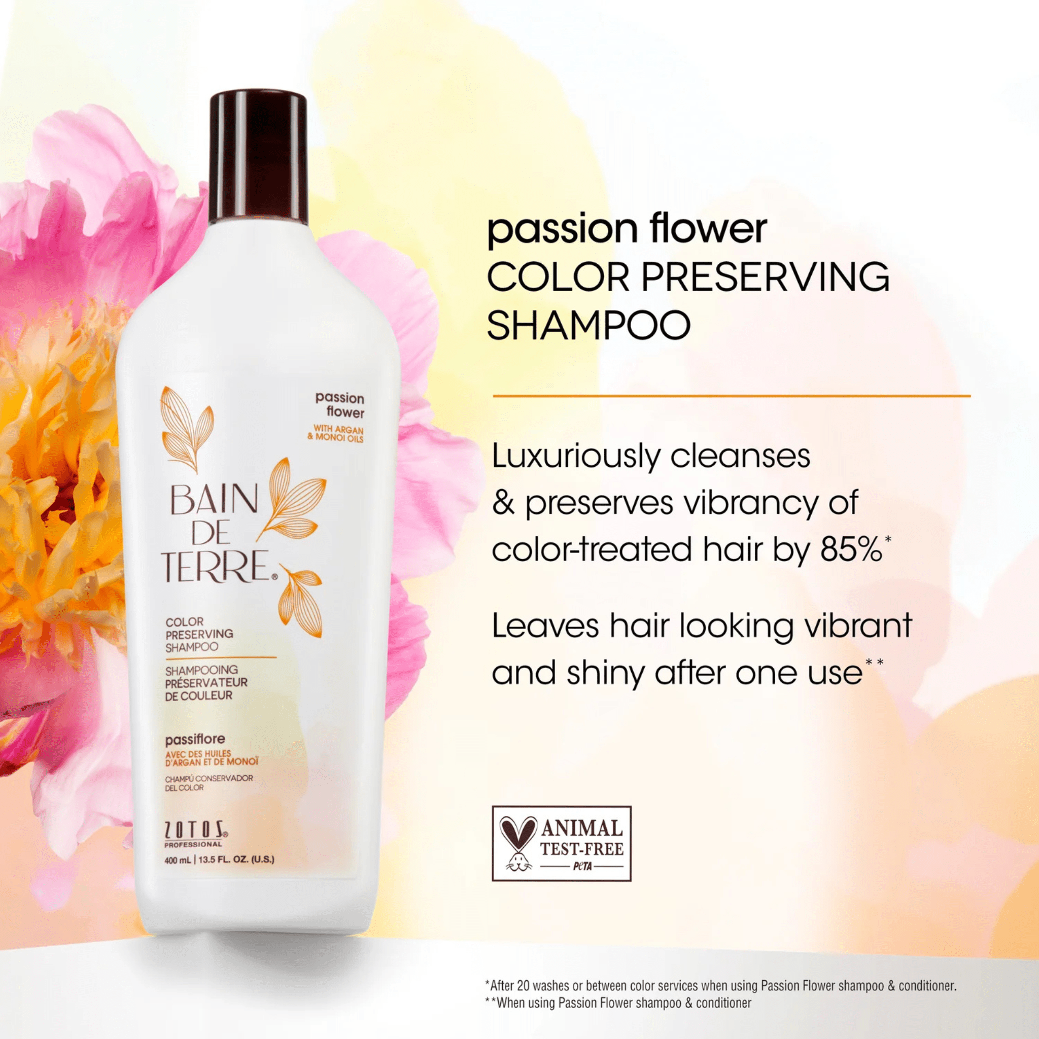 Bain De Terre. Shampoing Préservateur De Couleur Passion Flower - 400 ml - Concept C. Shop