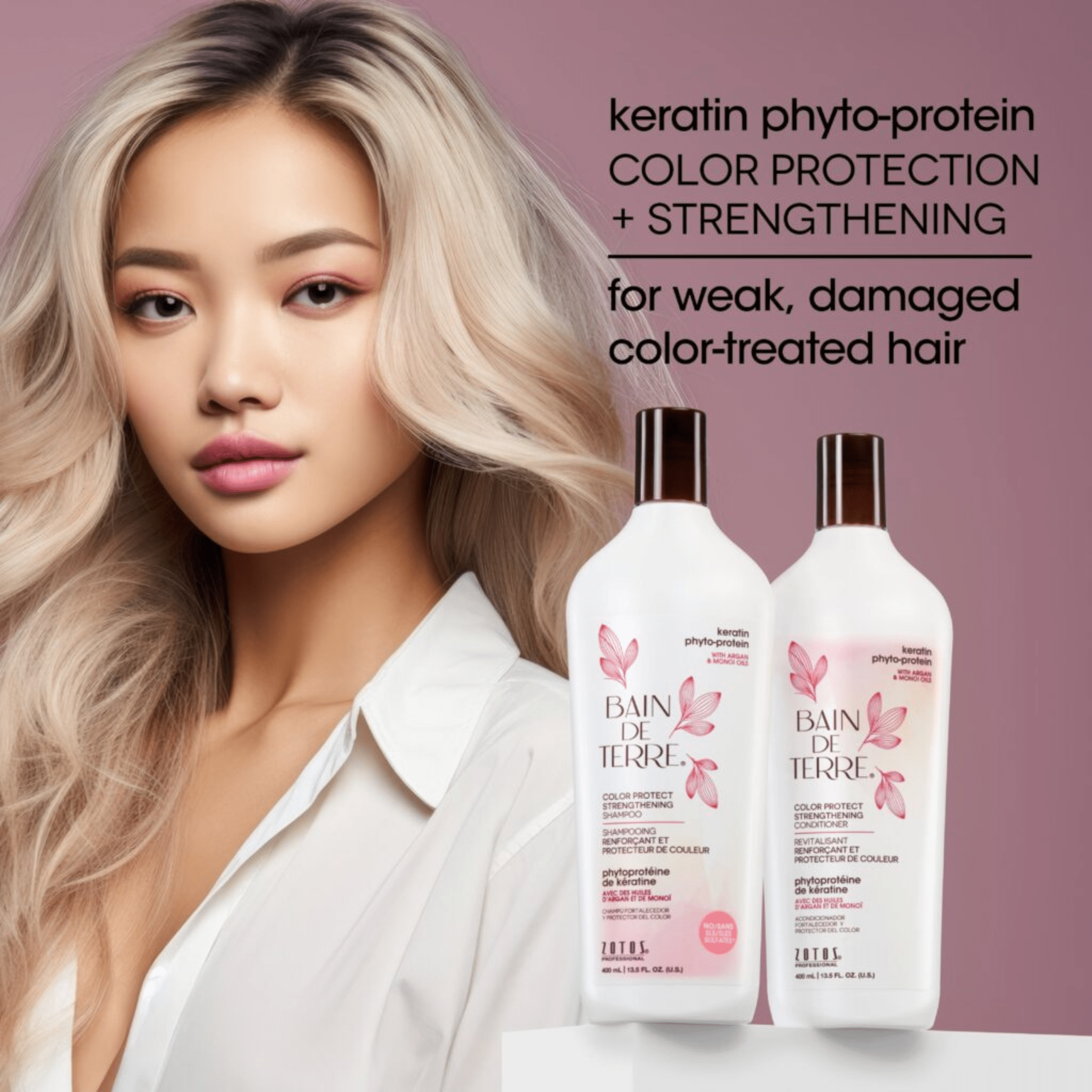 Bain de Terre. Shampoing Renforçant Keratin Phyto - Protein - 400 ml - Concept C. Shop