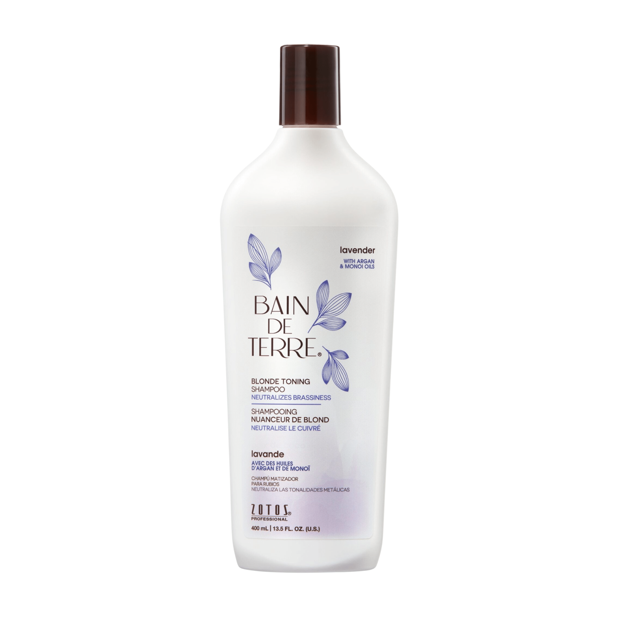 Bain De Terre. Shampoing Violet Nuanceur De Blond Lavande - 400 ml - Concept C. Shop