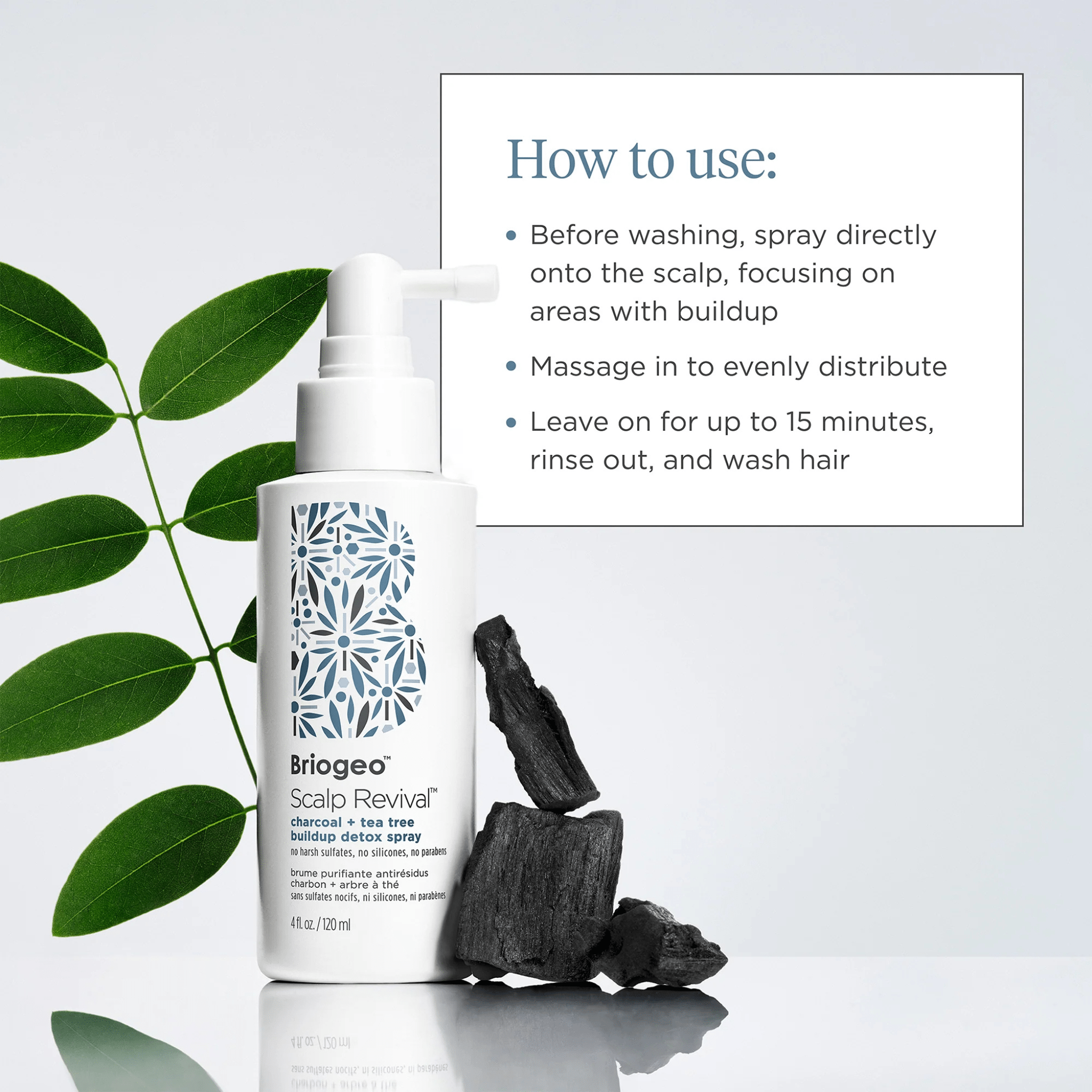 Briogeo. Brume Purifiante Antirésidus Charbon et Arbre à Thé Scalp Revival - 118 ml - Concept C. Shop