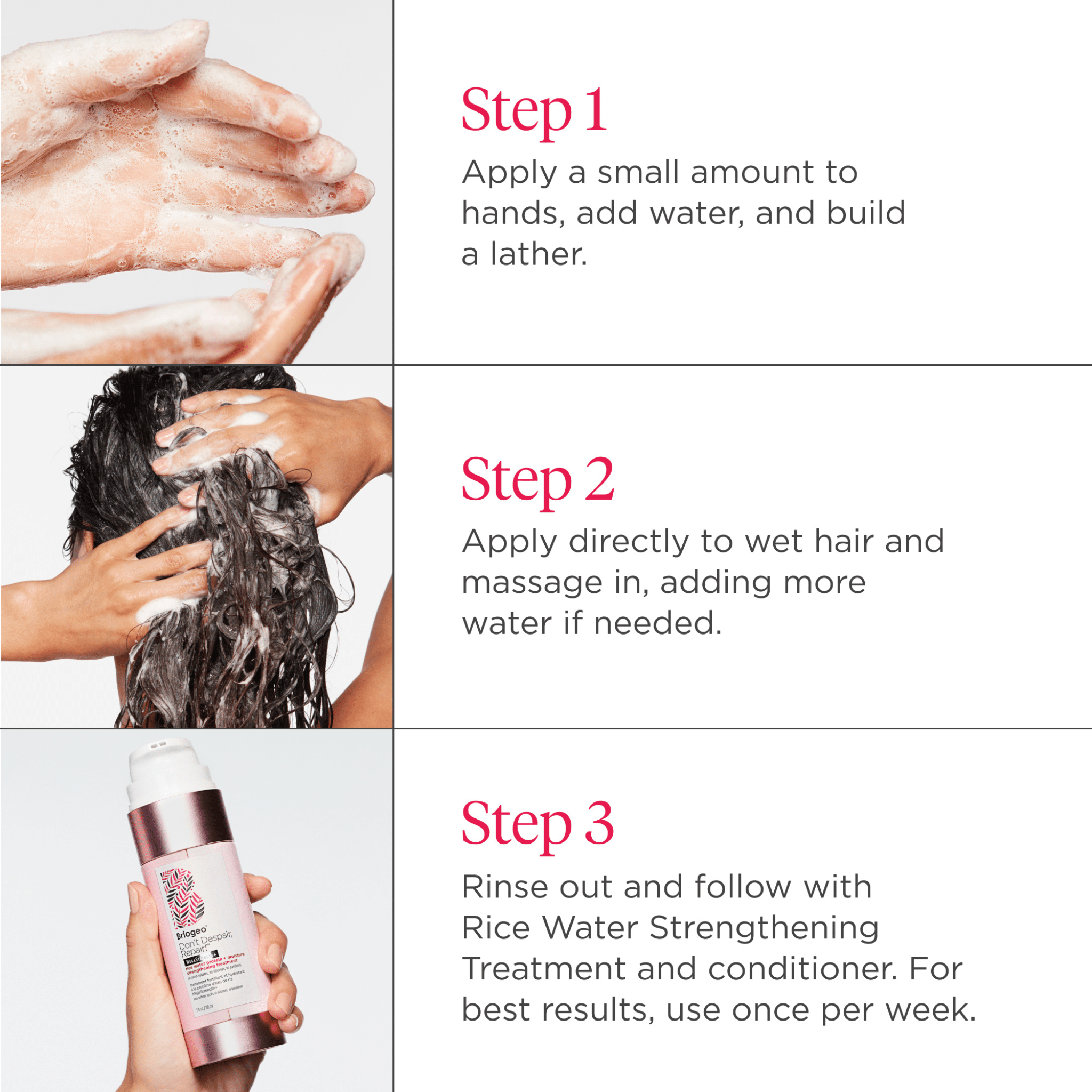 Briogeo. Concentré de Shampoing au Riz Don't Despair, Repair - 90 ml - Concept C. Shop