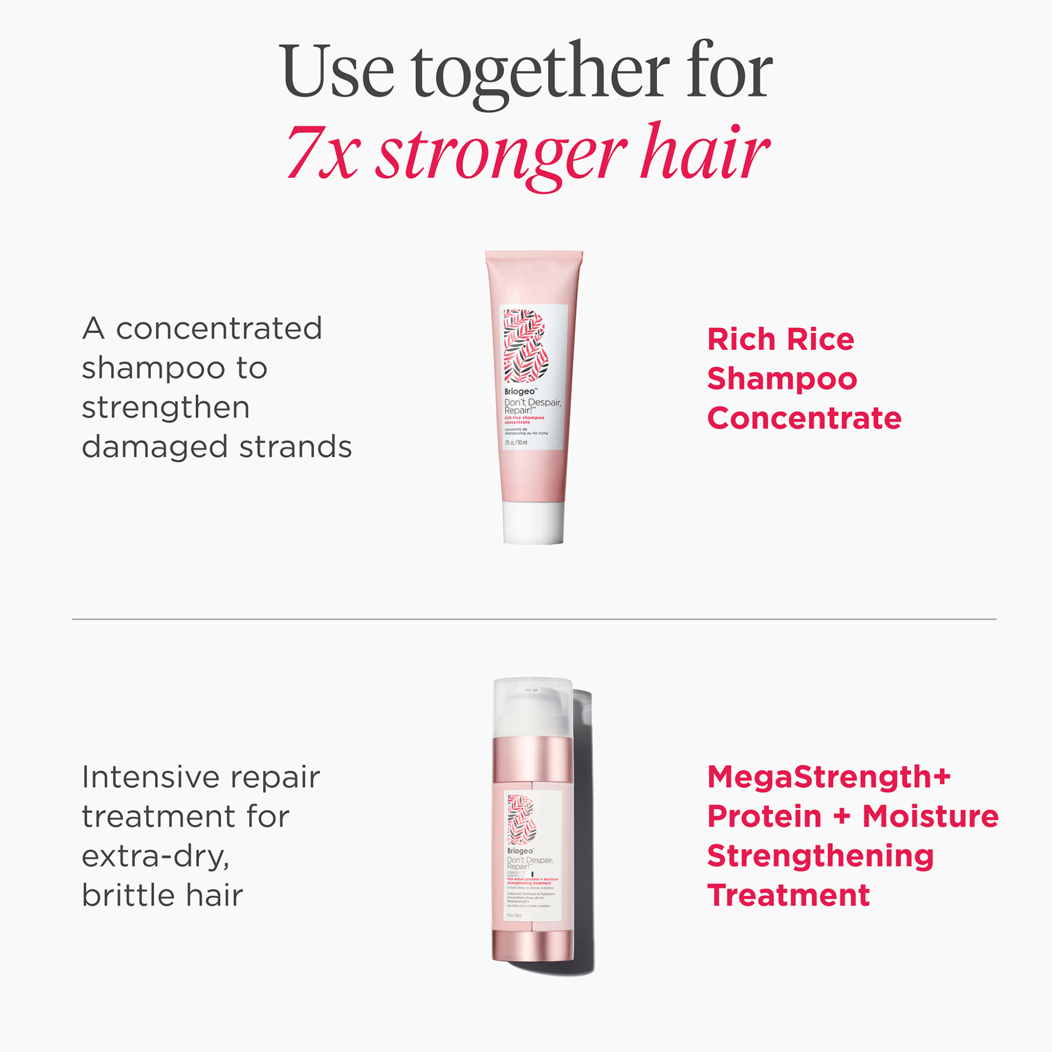 Briogeo. Traitement Fortifiant et Hydratant à la Protéine d'Eau de Riz Megastrength Don't Despair, Repair - 148 ml - Concept C. Shop