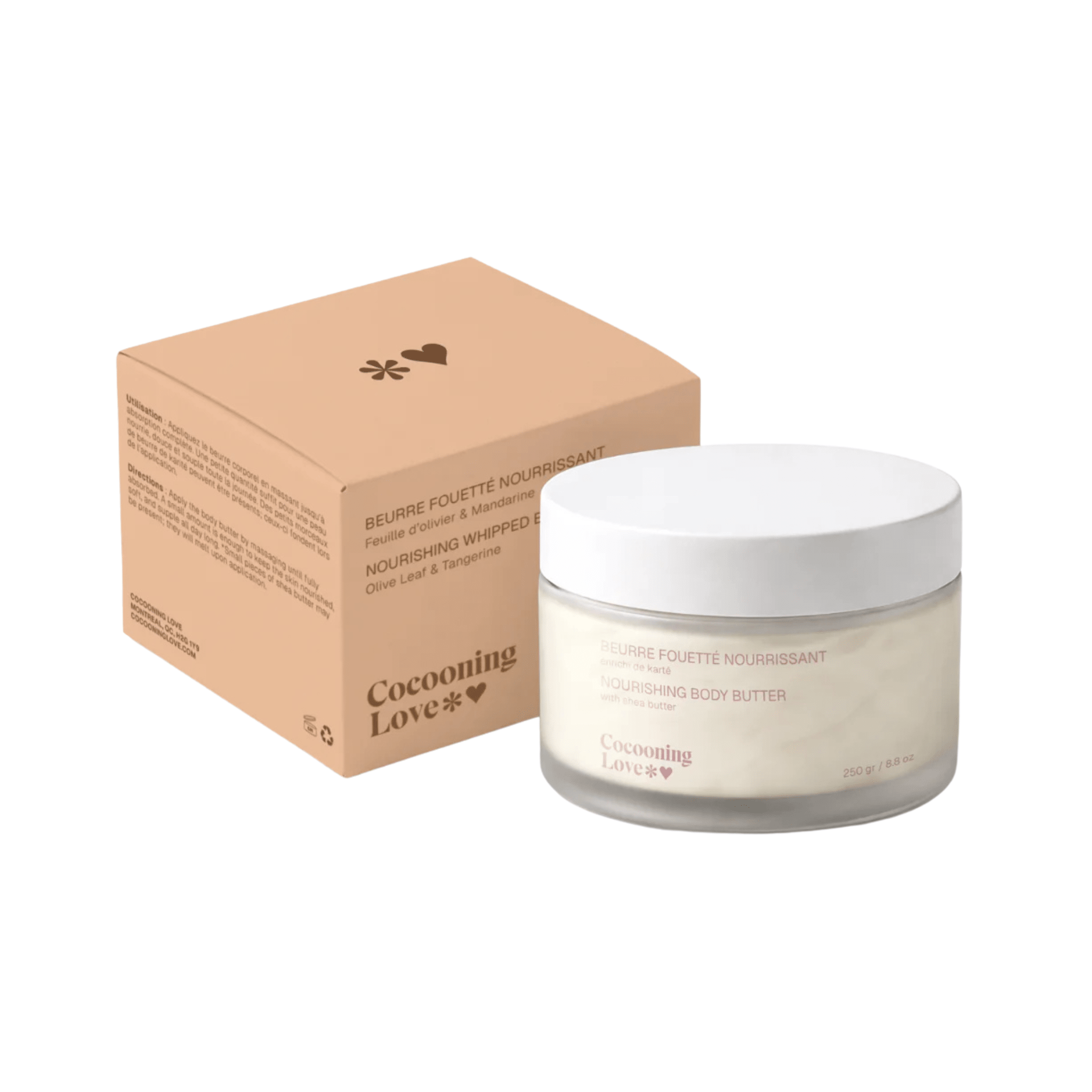 Cocooning Love. Beurre Corporel Fouetté Feuille d'Olivier et Mandarine - 240 ml - Concept C. Shop