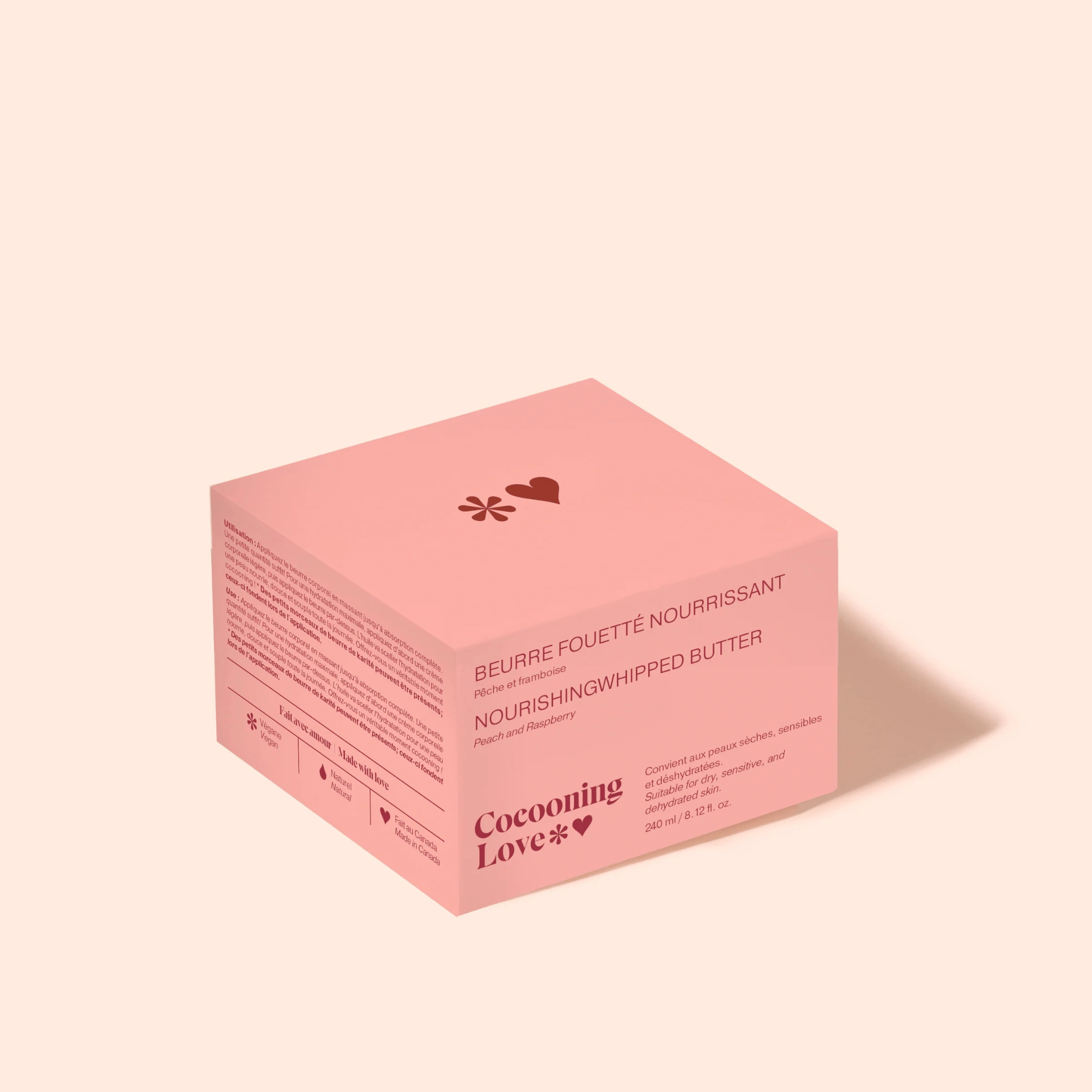Cocooning Love. Beurre Corporel Fouetté Pêche et Framboise - 240 ml - Concept C. Shop