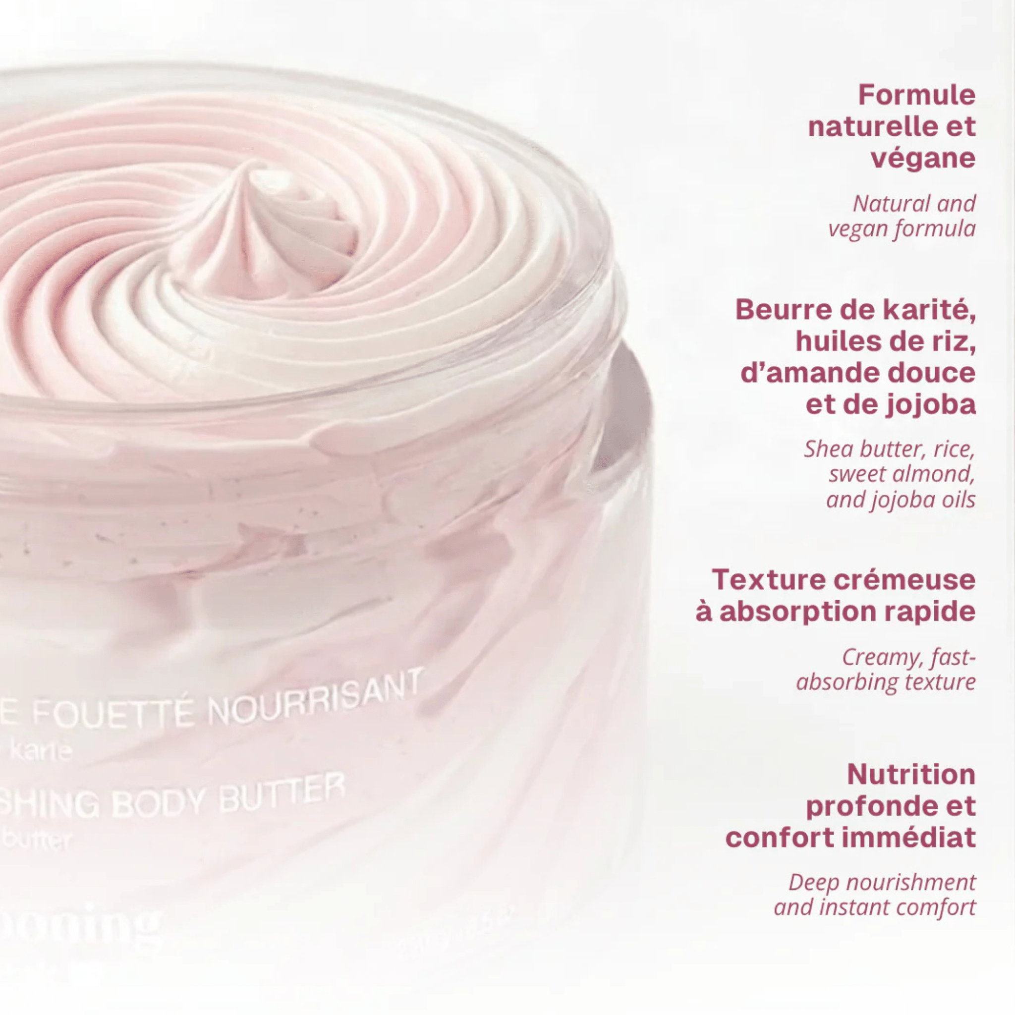 Cocooning Love. Beurre Corporel Fouetté Pêche et Framboise - 240 ml - Concept C. Shop