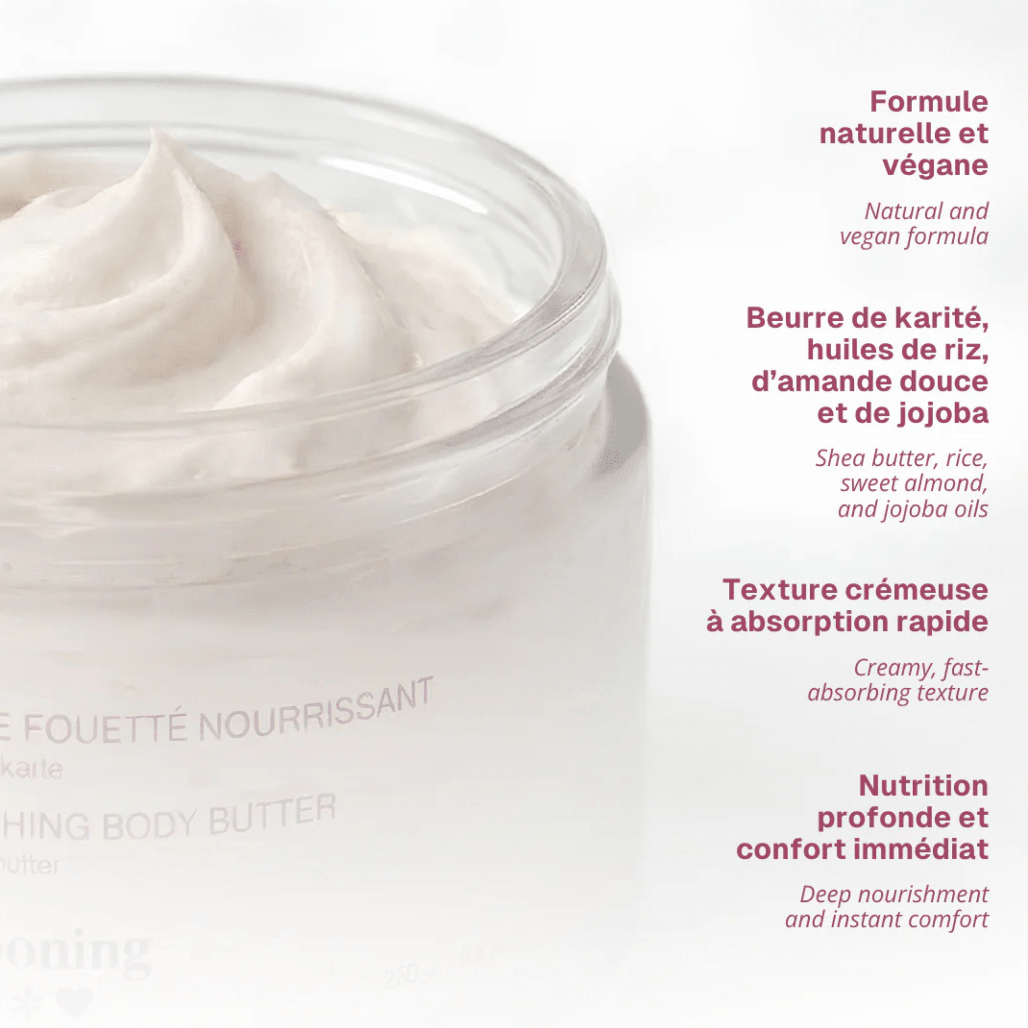 Cocooning Love. Beurre Corporel Fouetté Rose et Litchi - 240 ml - Concept C. Shop