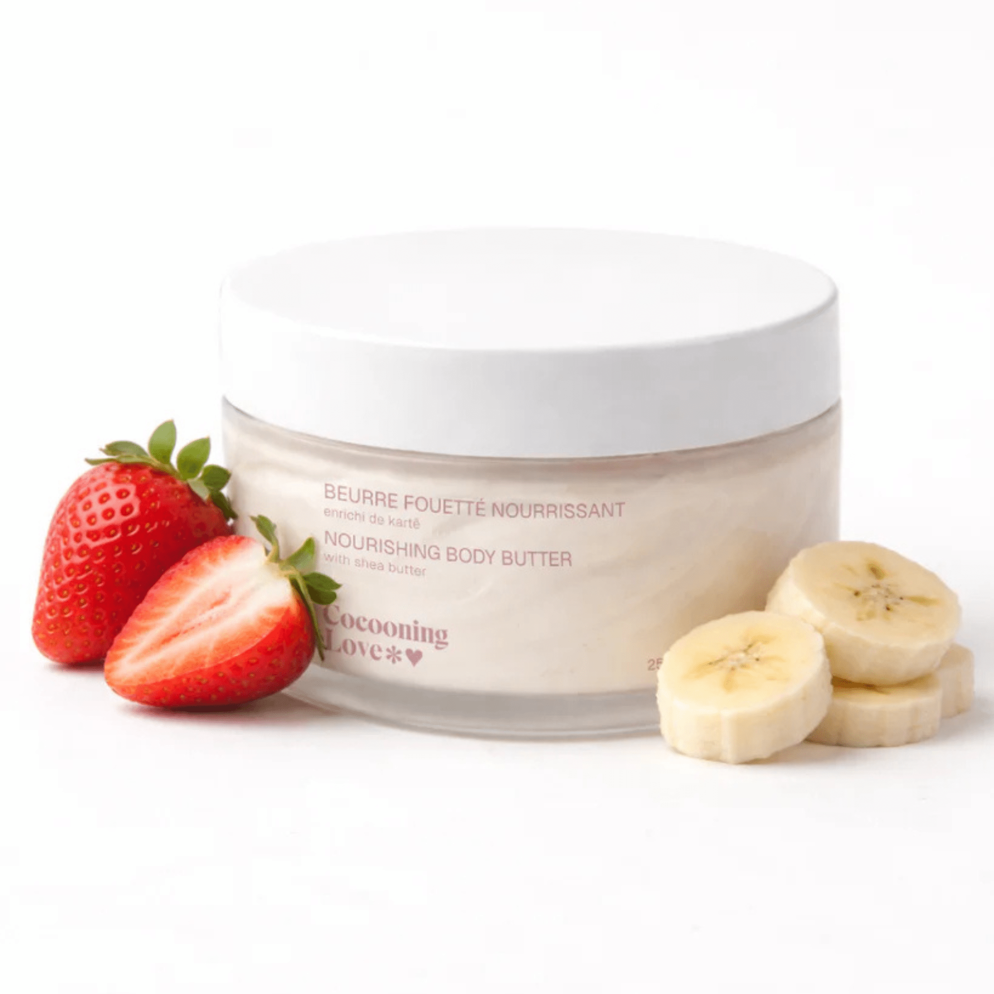Cocooning Love. Beurre Corporel Fouetté Smoothie Fraise et Banane - 240 ml - Concept C. Shop