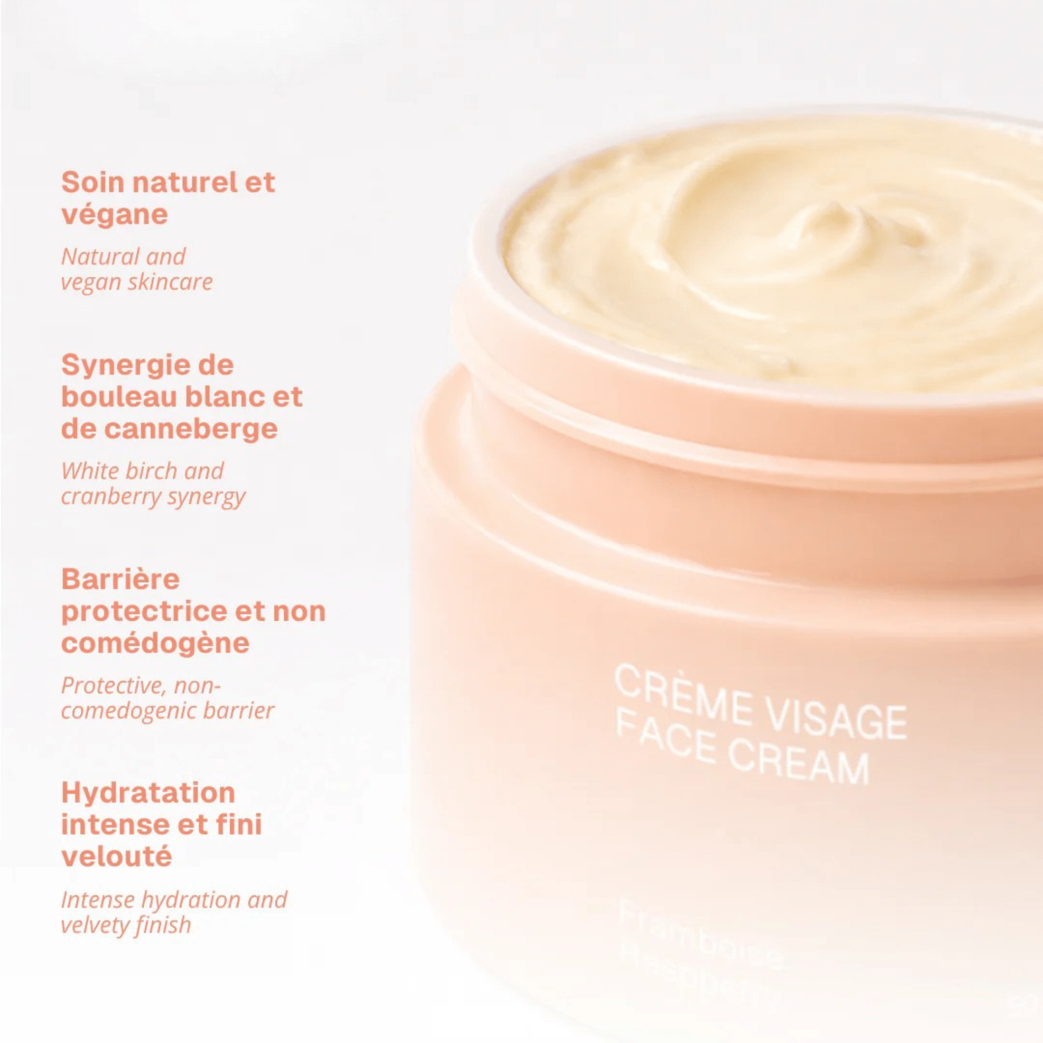 Cocooning Love. Creme Visage Peaux Mixtes a Grasses Framboise - 50 ml - Concept C. Shop