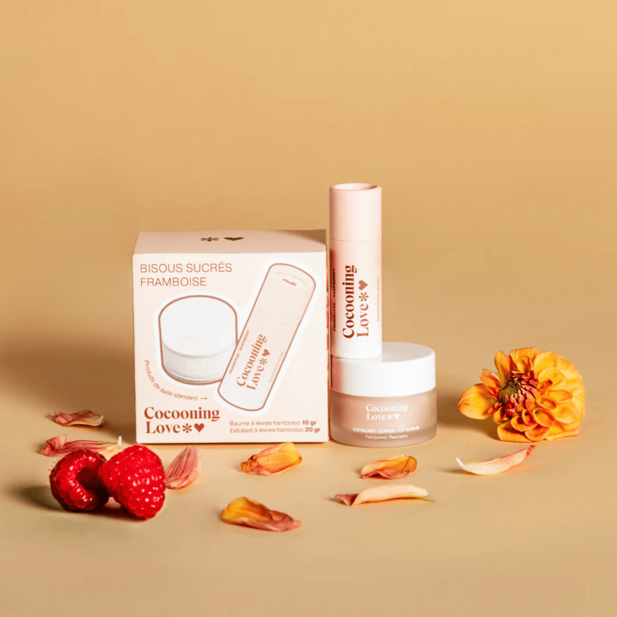Cocooning Love. Duo Lèvres Framboise - Exfoliant et Baume - Concept C. Shop