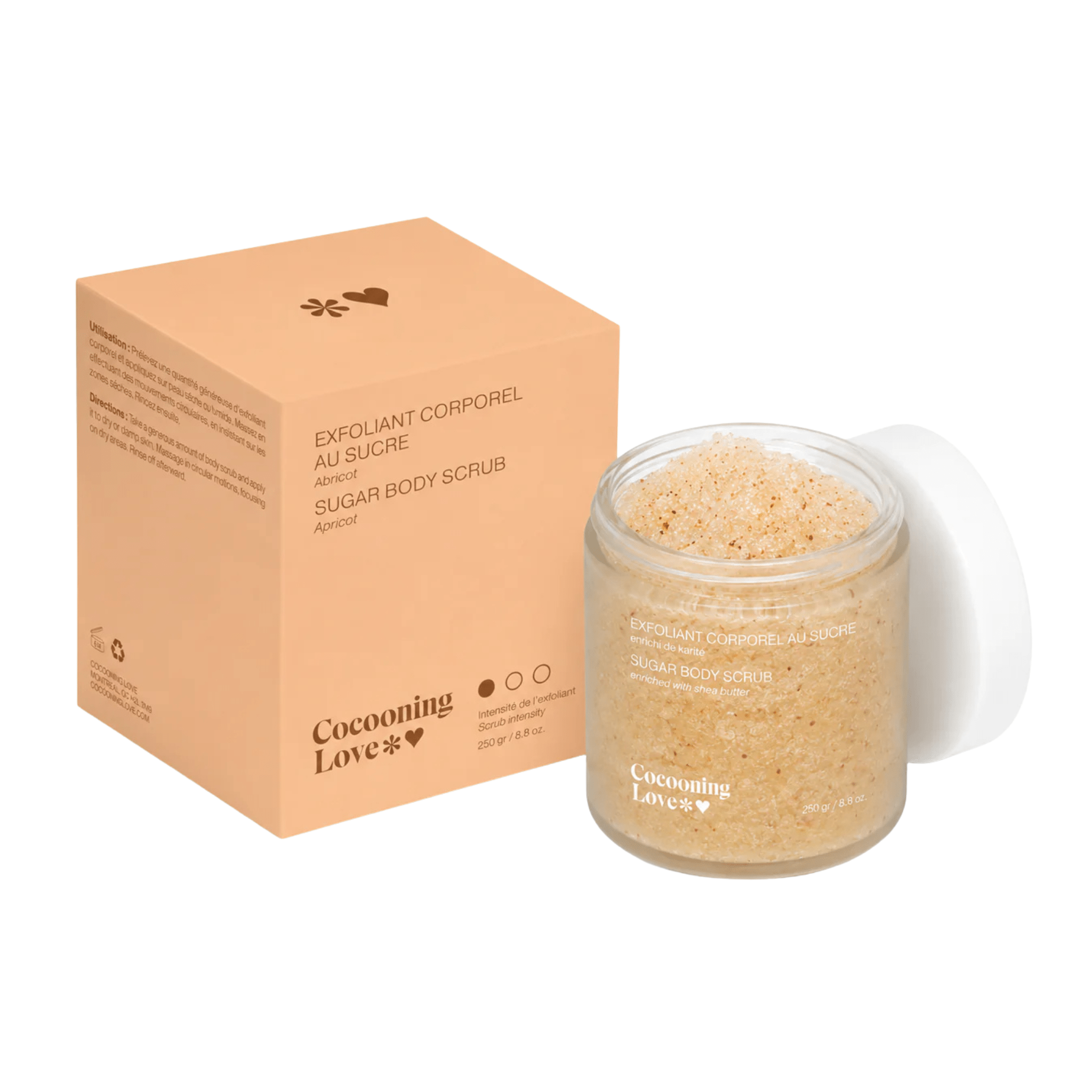 Cocooning Love. Exfoliant Corporel Au Sucre Abricot - 250 g - Concept C. Shop