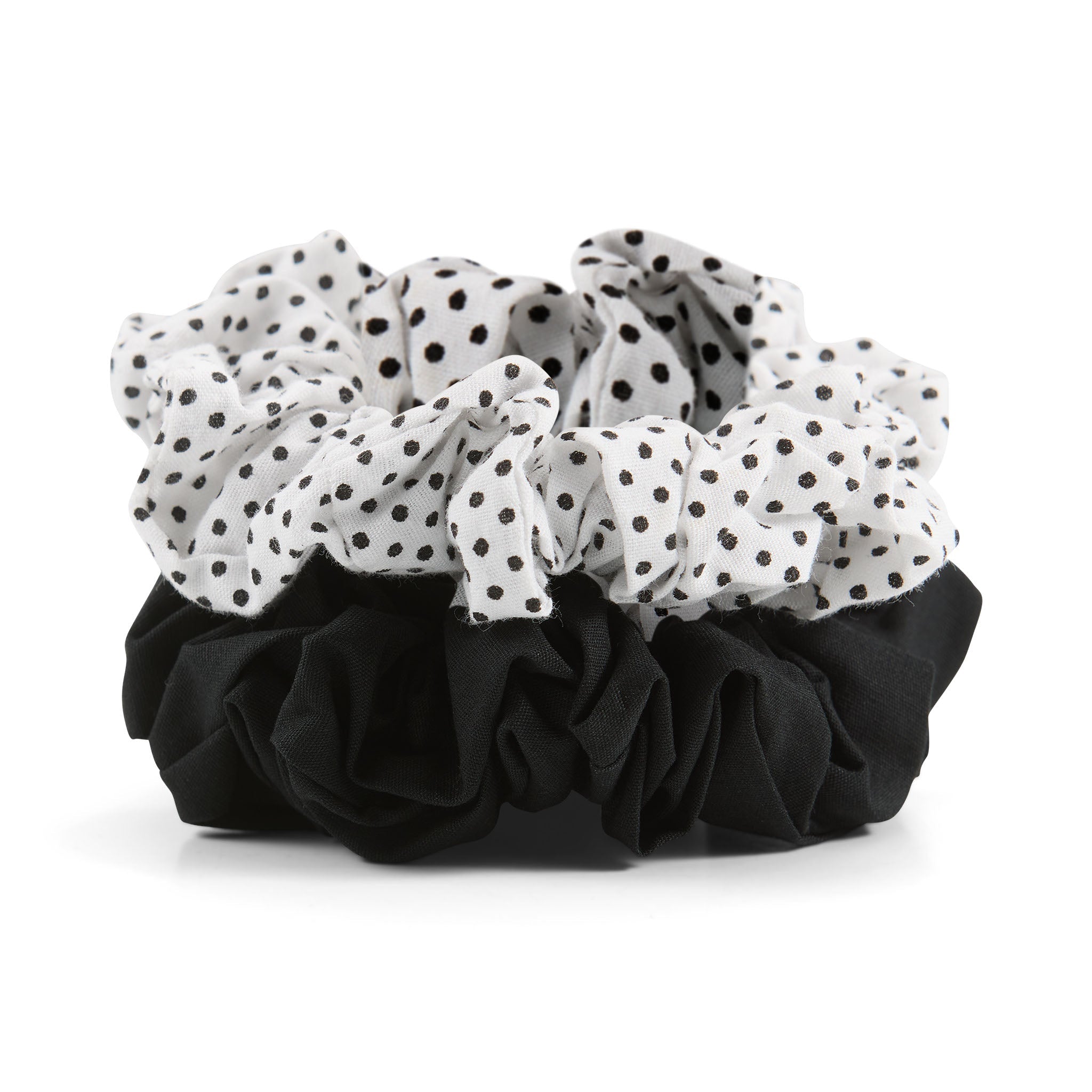 Concept C. Duo Mini Chouchou En Polyester - Petits Pois Blanc - Concept C. Shop