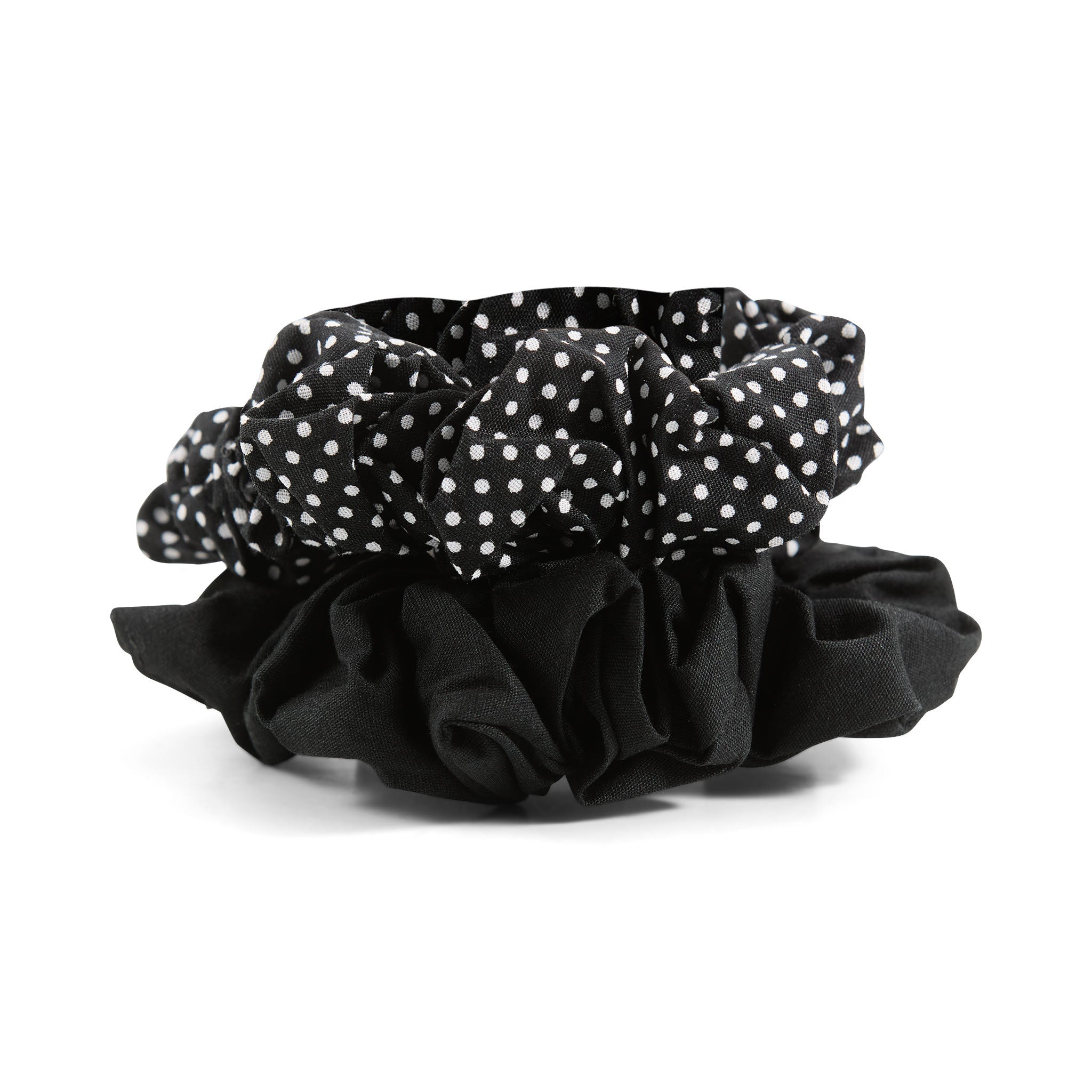 Concept C. Duo Mini Chouchou en Polyester - Petits Pois Noir - Concept C. Shop