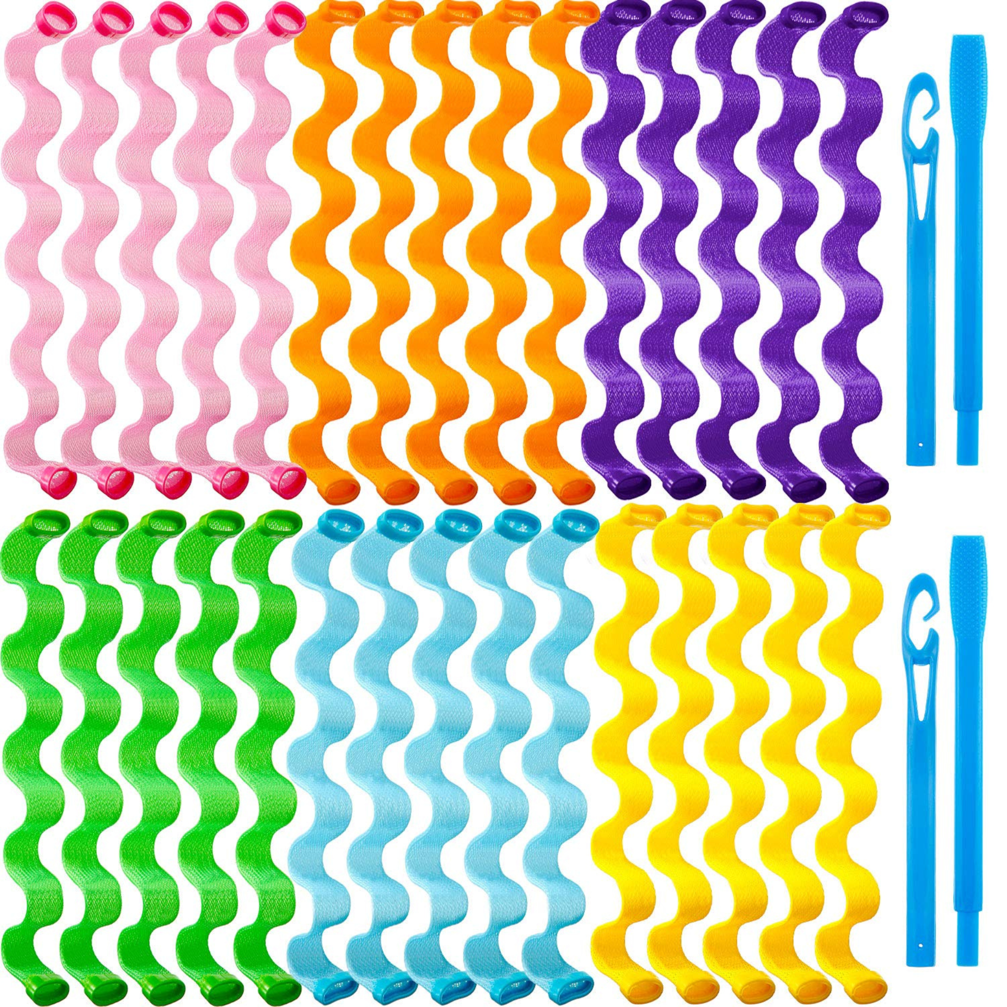 Concept C. Ensemble Coloré pour Ondulations Sans Chaleur 30 Morceaux Avec Crochet - Concept C. Shop