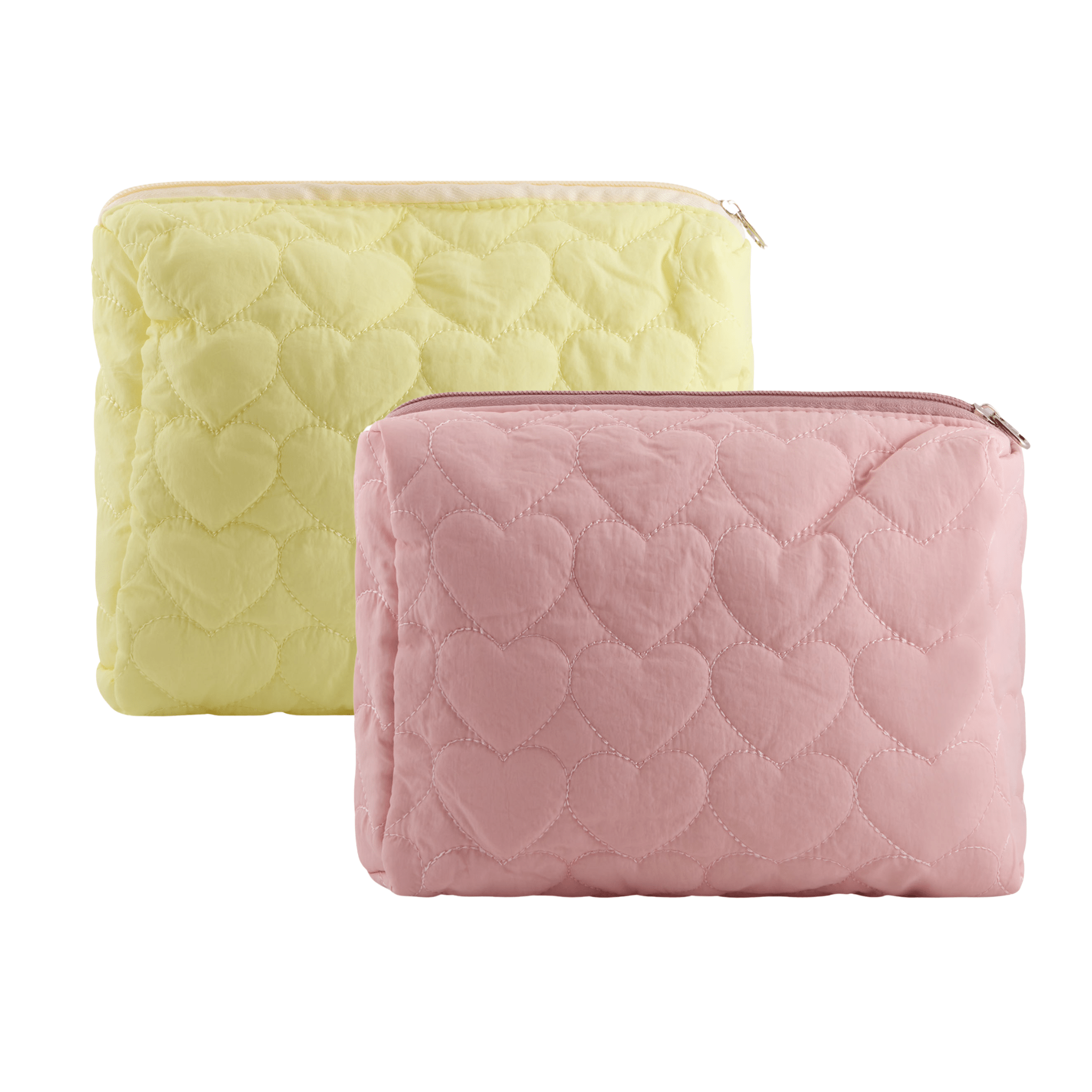 Concept C. Trousse Cosmétique Matelassée en Coeur - Jaune - Concept C. Shop