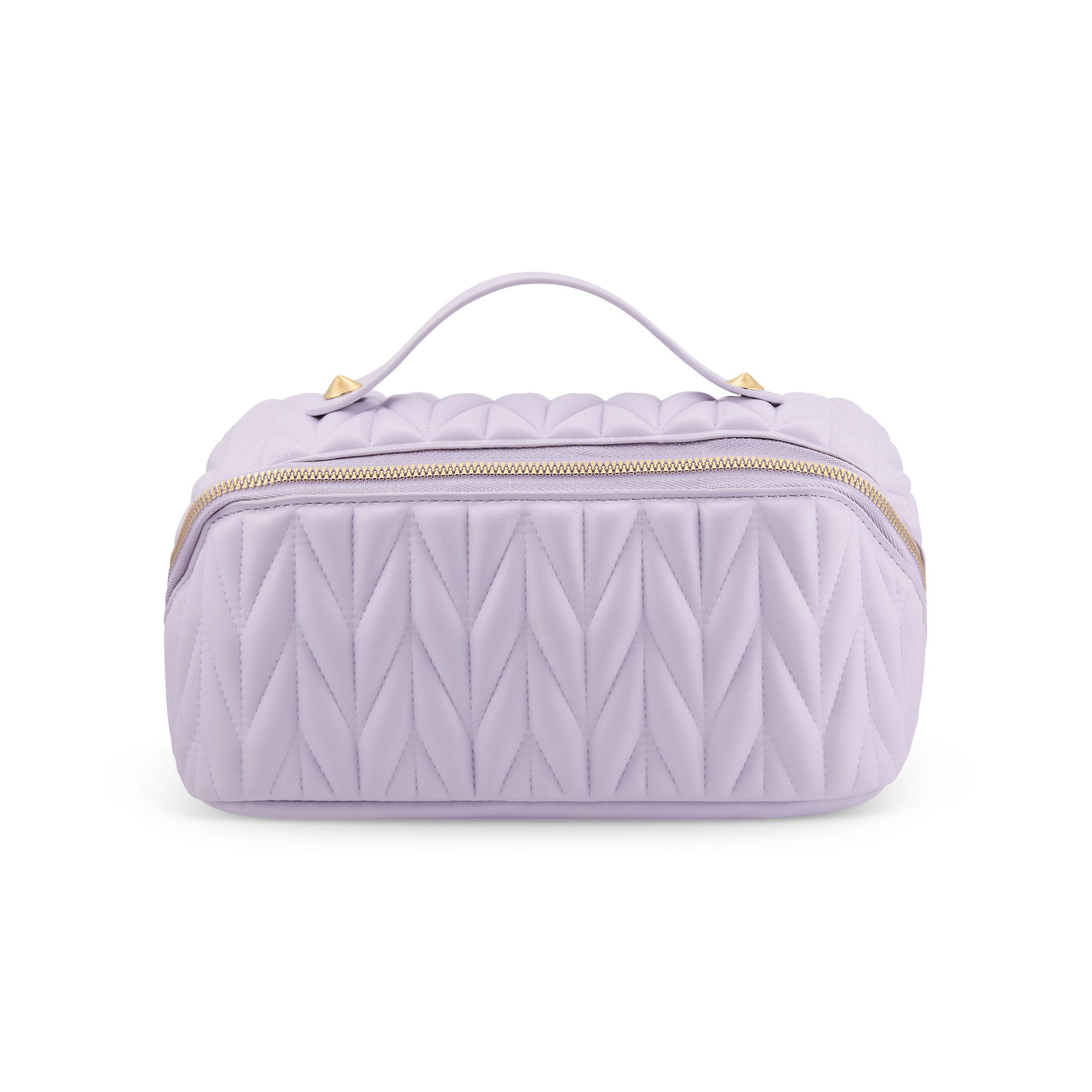 Concept C. Trousse Cosmétique Matelassée en Cuir Vegan - Lilas - Concept C. Shop