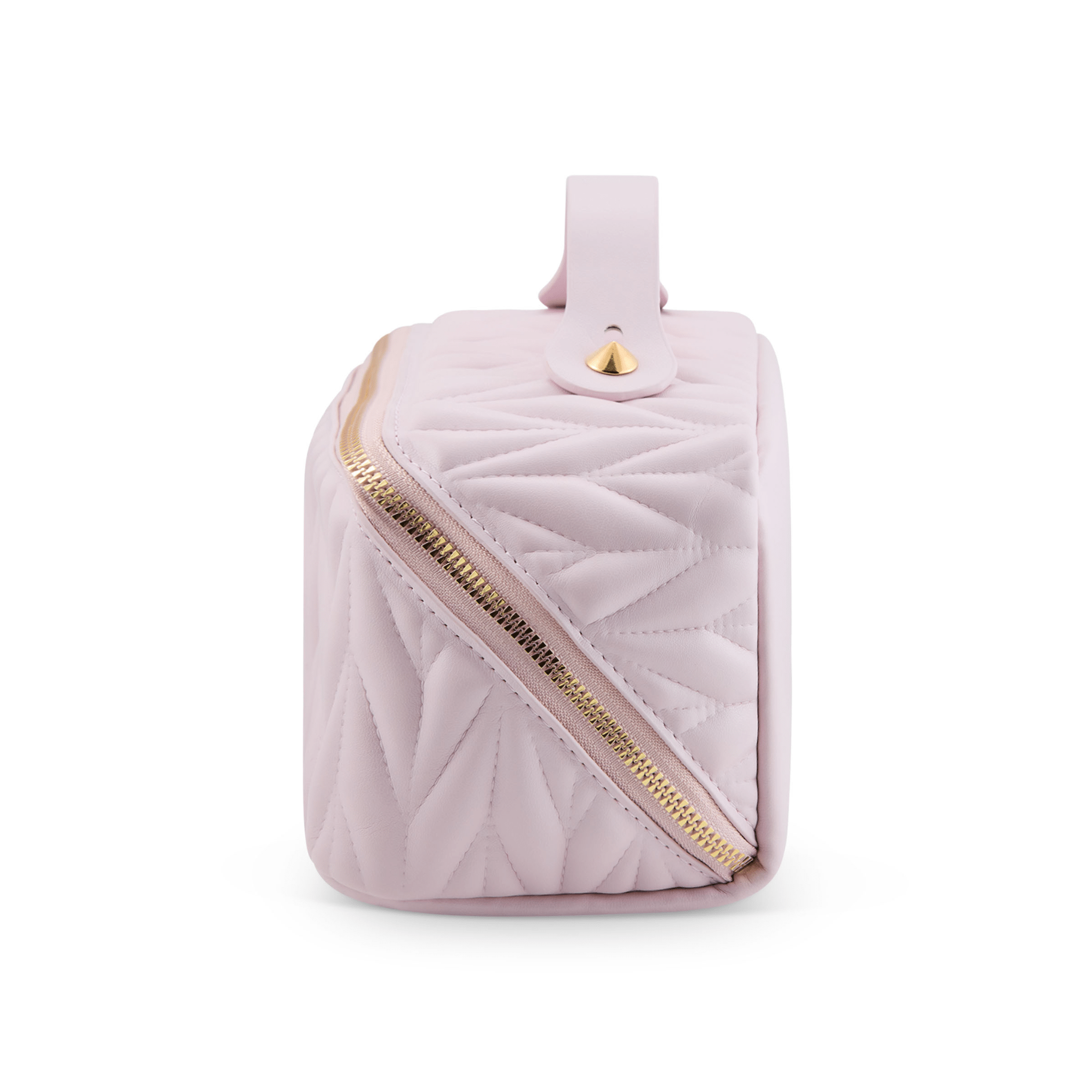 Concept C. Trousse Cosmétique Matelassée en Cuir Vegan - Rose Pâle - Concept C. Shop