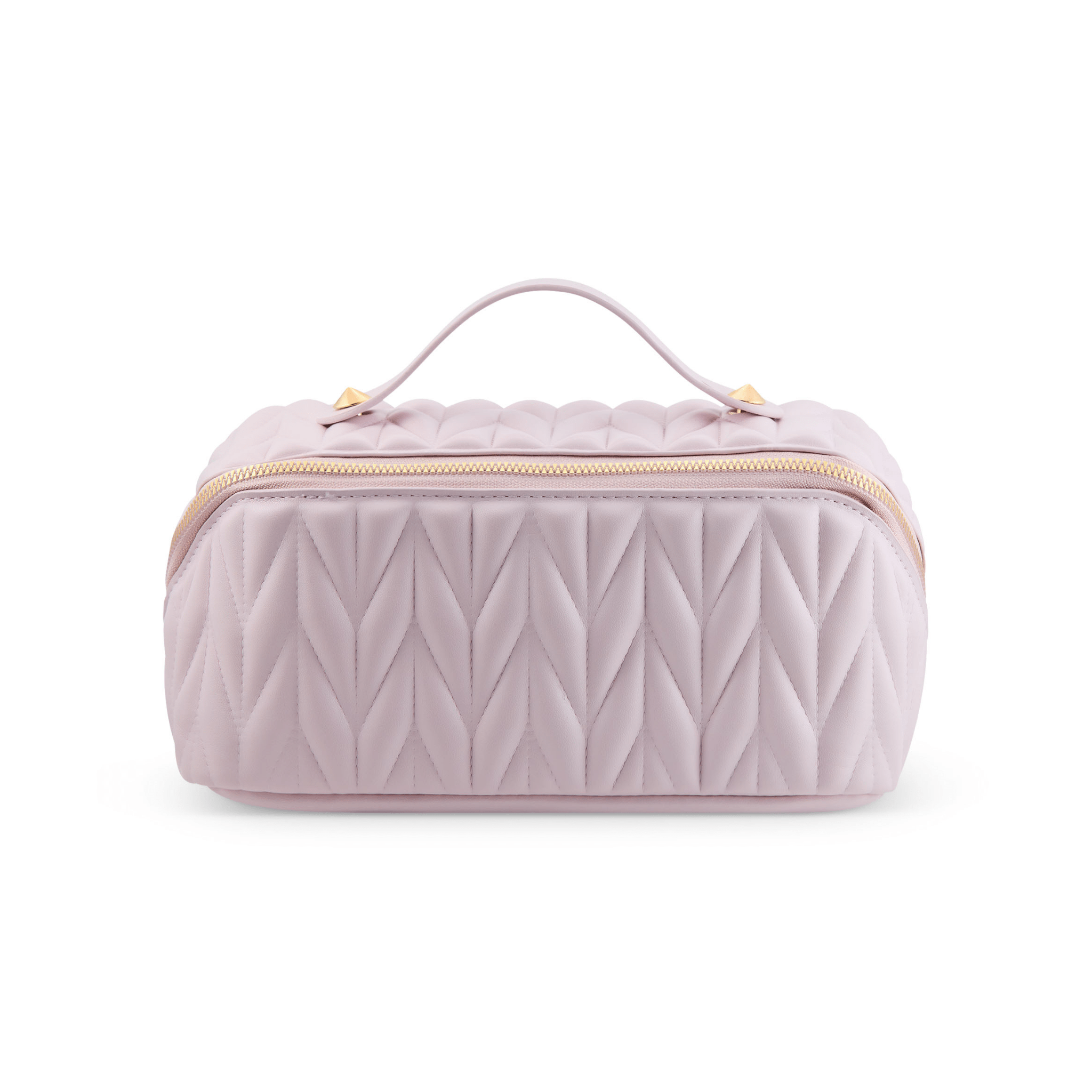 Concept C. Trousse Cosmétique Matelassée en Cuir Vegan - Rose Pâle - Concept C. Shop