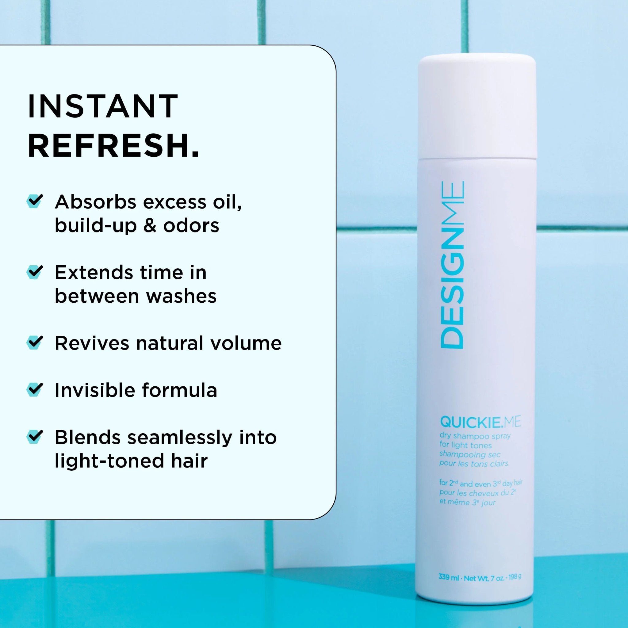 Design Me. Shampoing Sec pour Tons Clairs Quickie.Me - 339 ml - Concept C. Shop