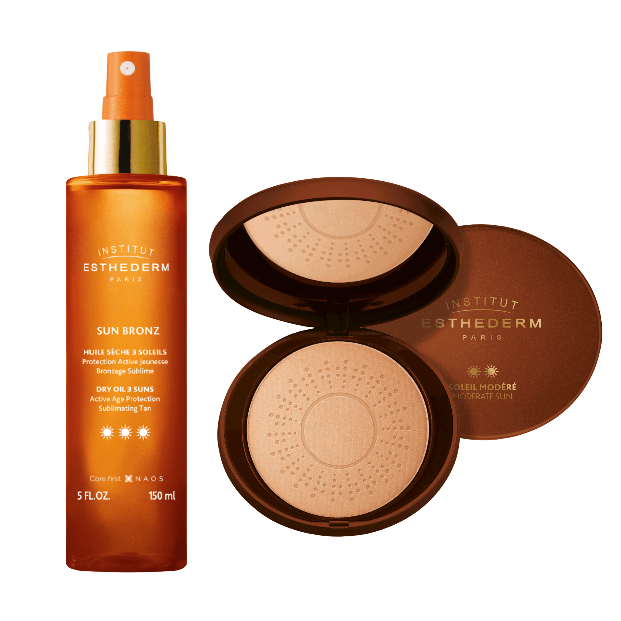 Esthederm. Duo Huile Sèche Sun Bronz et Poudre Ensoleillante - Concept C. Shop