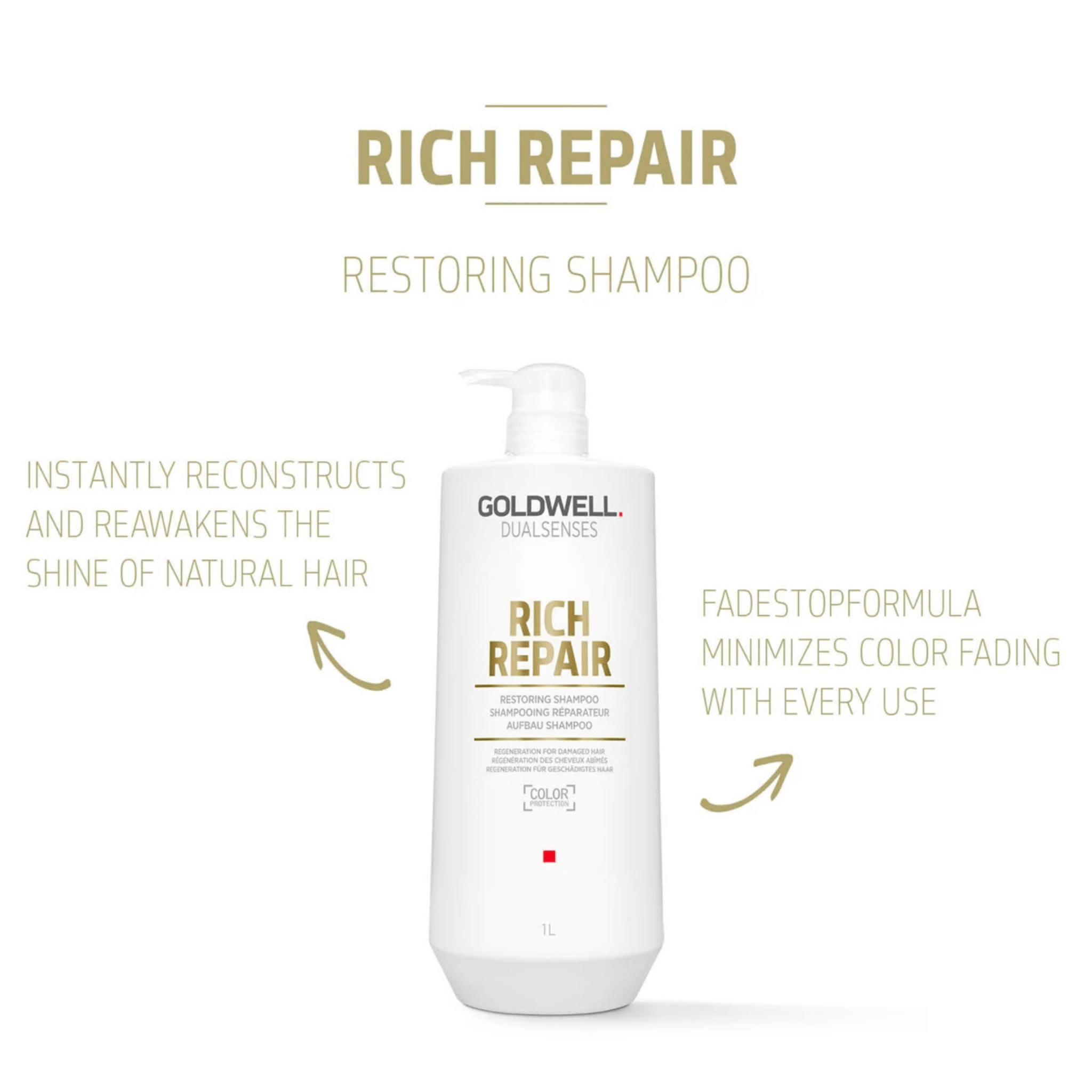 Goldwell. Dual Senses Rich Repair Shampoing Réparateur - 1000 ml - Concept C. Shop