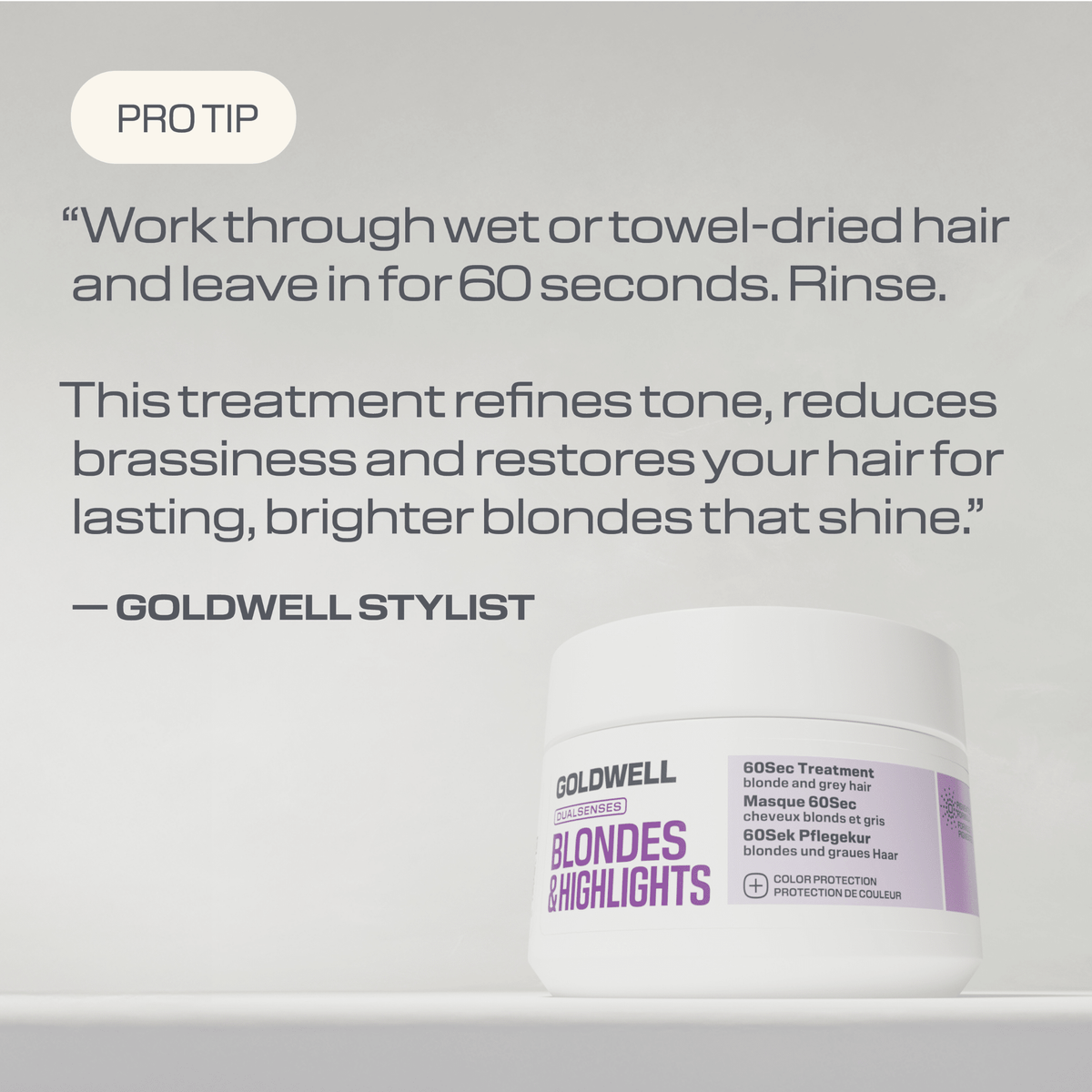 Goldwell. Masque 60 Secondes Anti-Jaune Blondes & Highlights - 200 ml - Concept C. Shop