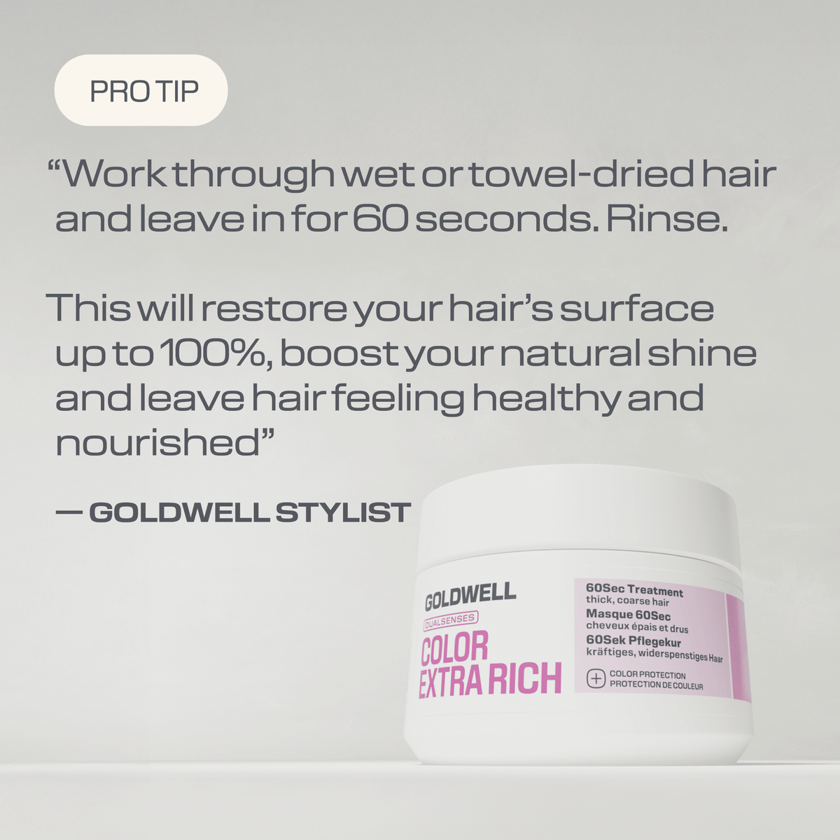 Goldwell. Masque 60 Secondes Brillance Cheveux Épais Color Extra Rich - 200 ml - Concept C. Shop