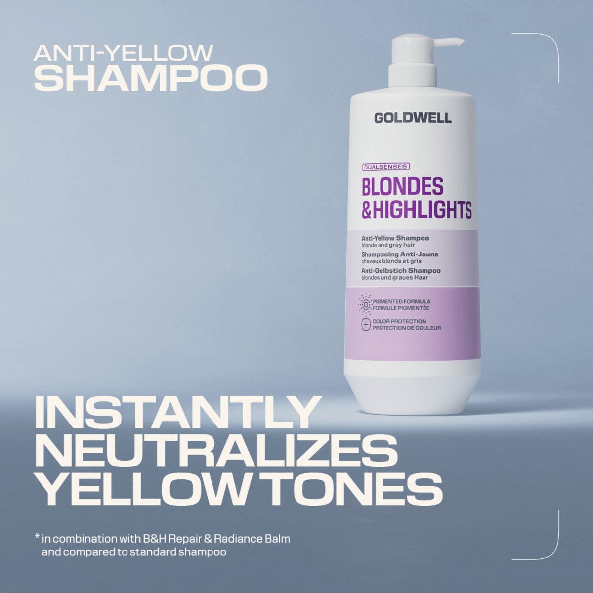 Goldwell. Shampoing Anti-Jaune Blondes & Highlights - 1000 ml - Concept C. Shop