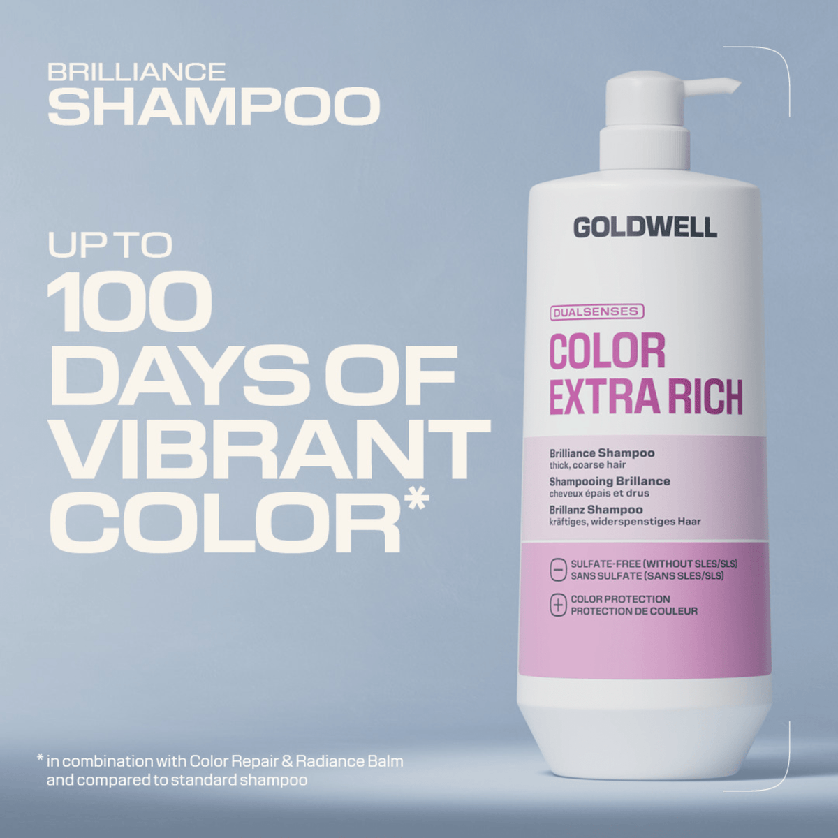 Goldwell. Shampoing Brillance Cheveux Épais Color Extra Rich - 1000 ml - Concept C. Shop