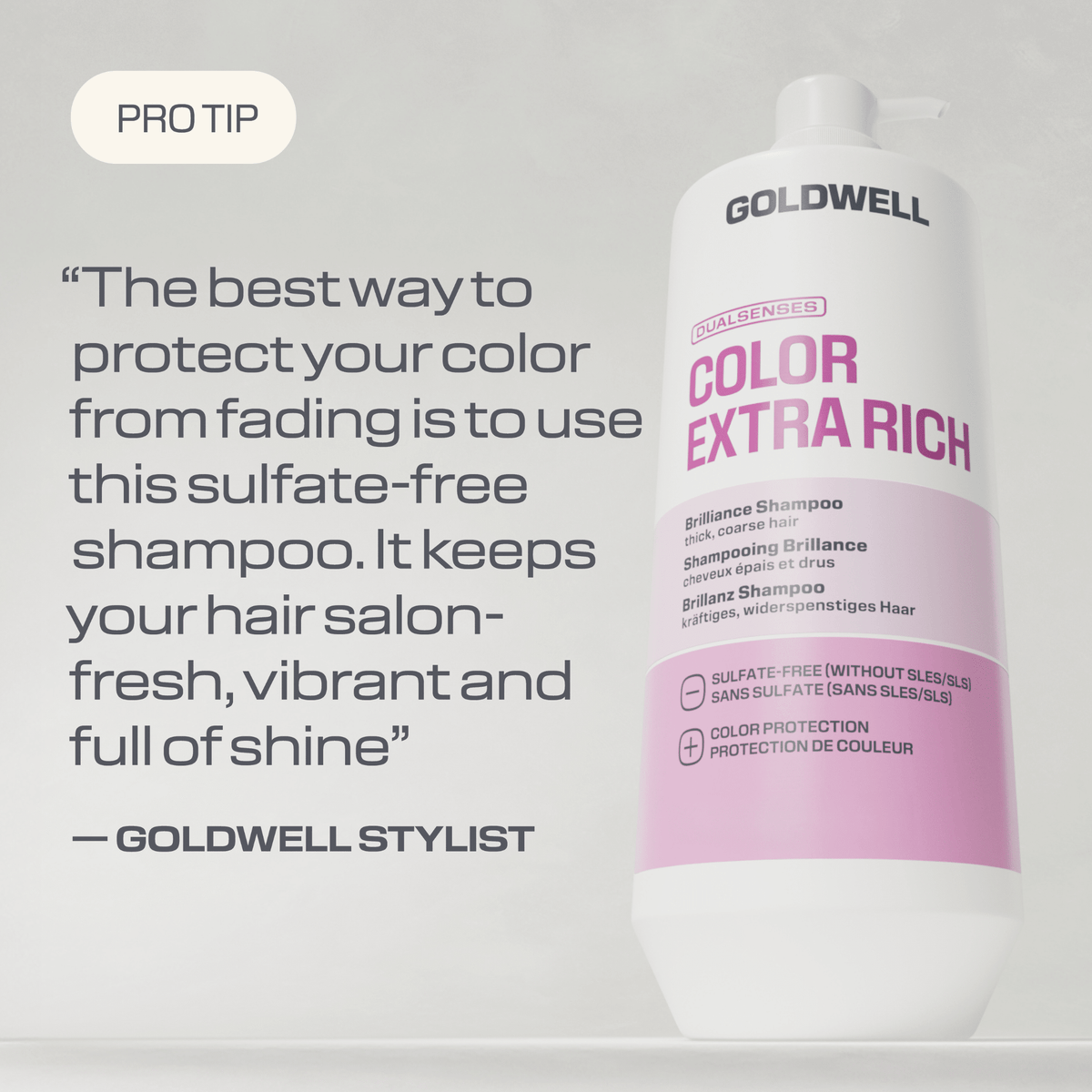 Goldwell. Shampoing Brillance Cheveux Épais Color Extra Rich - 1000 ml - Concept C. Shop