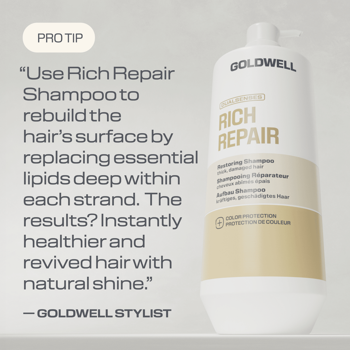Goldwell. Shampoing Réparateur Rich Repair - 1000 ml - Concept C. Shop