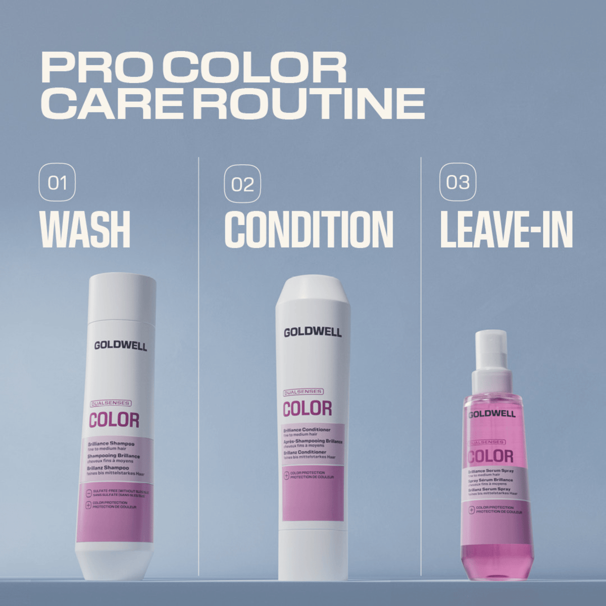Goldwell. Spray Sérum Brillance Cheveux Fins À Moyens Color - 150 ml - Concept C. Shop