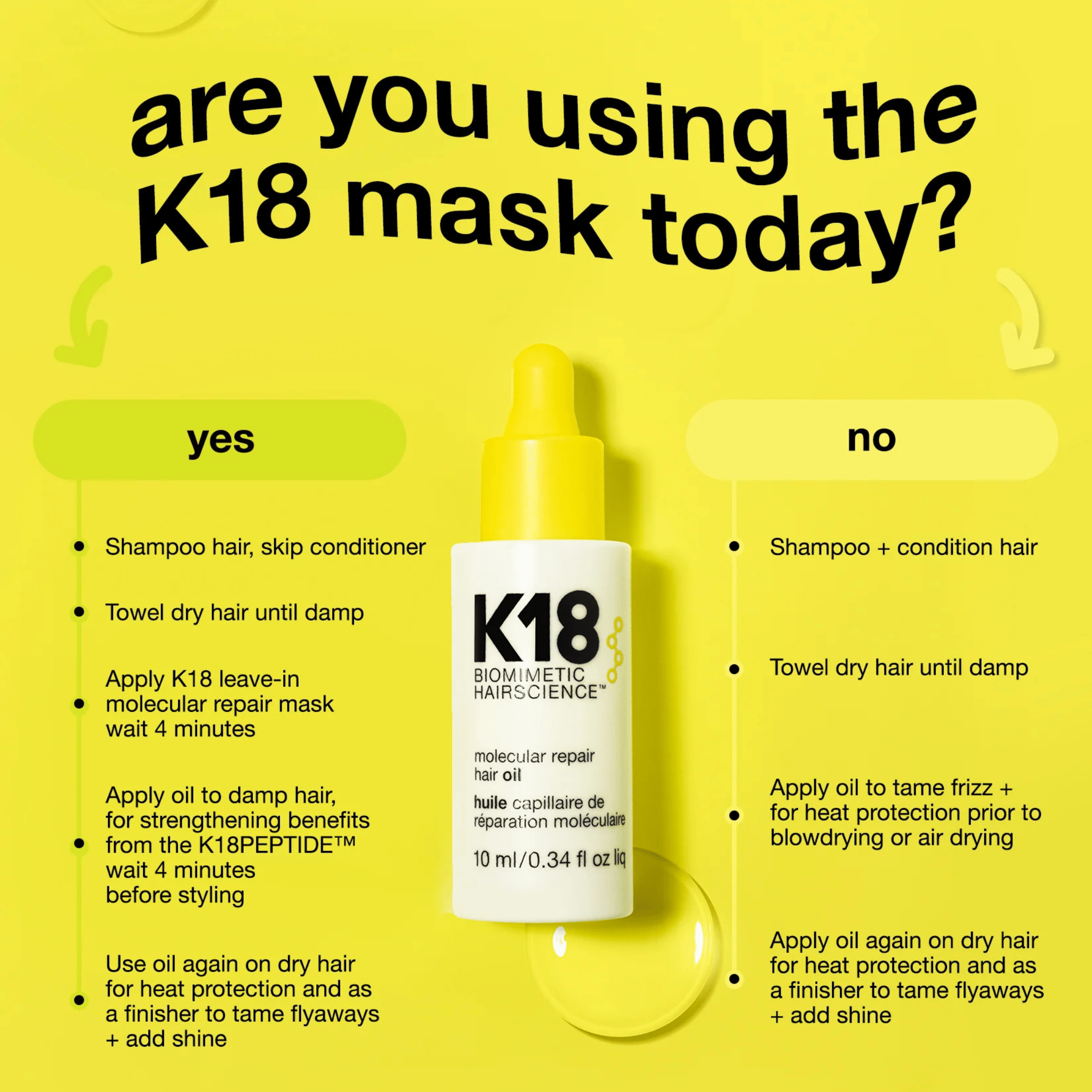 K18. Huile Capillaire de Réparation Moléculaire - 10 ml - Concept C. Shop